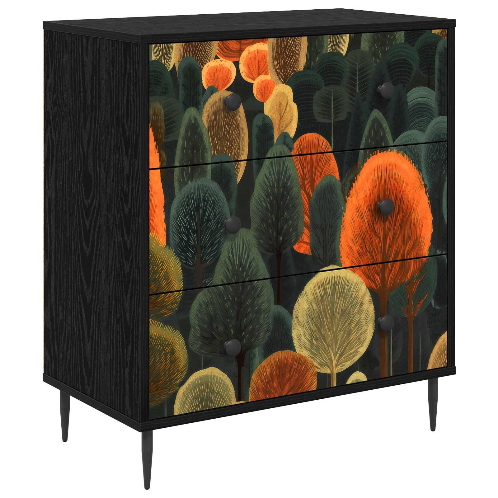 vidaXL Schranksystem Kommode ZAANDAM Waldmuster 66 x 36,5 x 76 cm Holzwerkstoff (1-St)