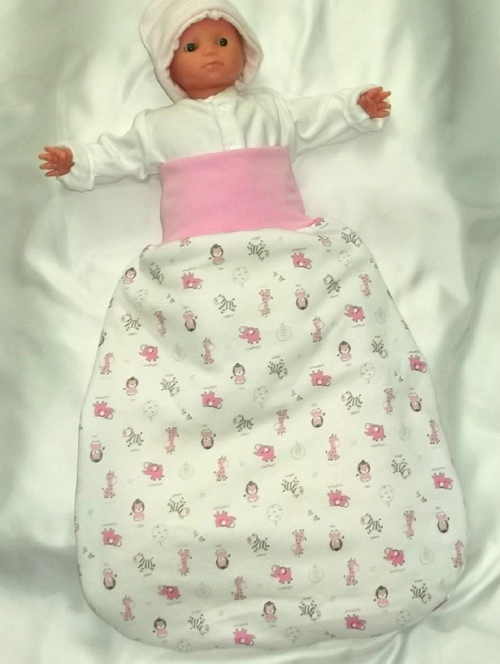 Schlupfsack Herzen, Babyhafen Babyschlafsack Autos Strampelsack Komfortbund rosa 0-6 Babyschlafsack
