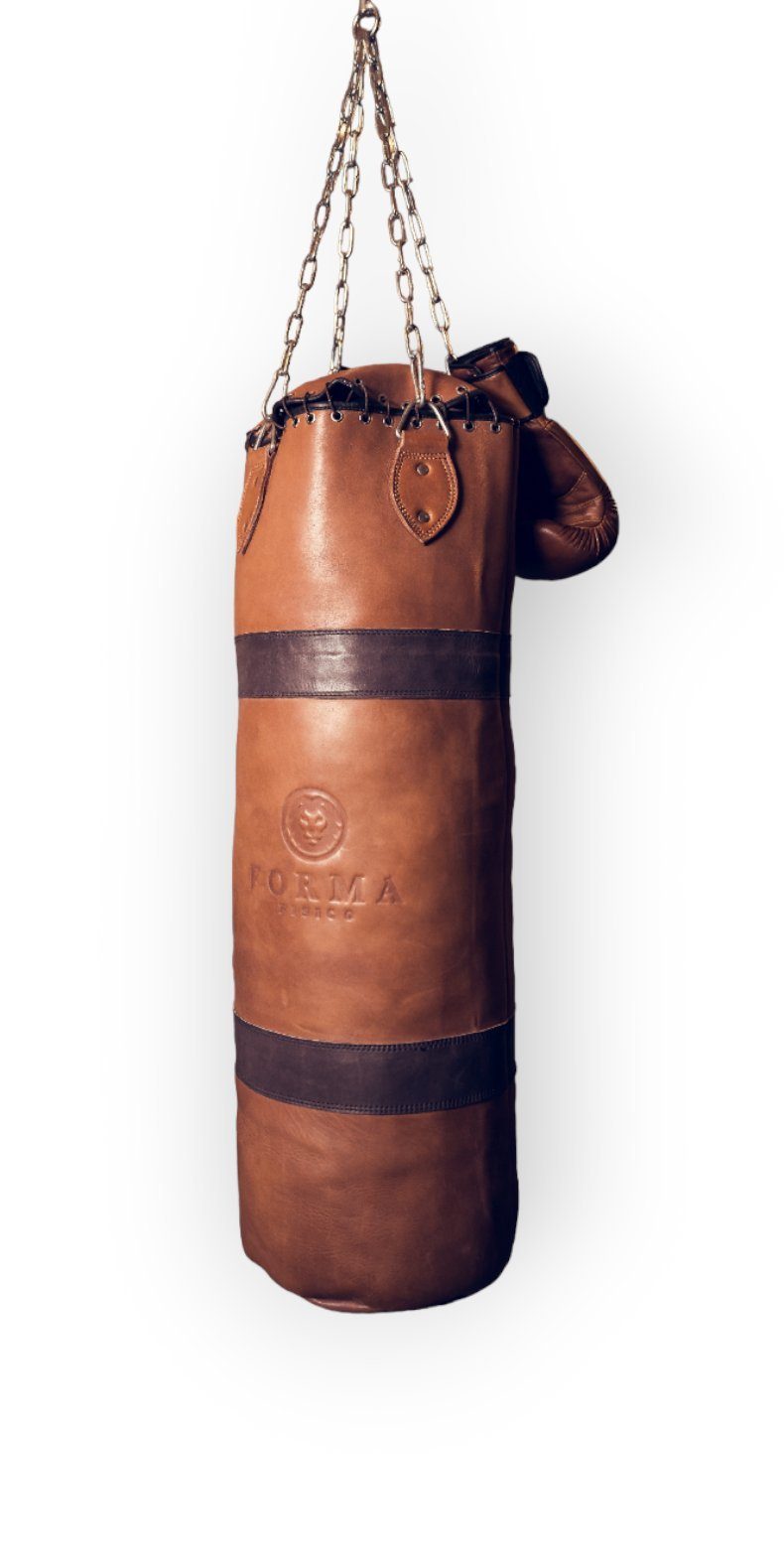 Forma Fisico Boxsack Vintage Leon aus Echtleder, Dickleder für Langlebigkeit, handgefertigt