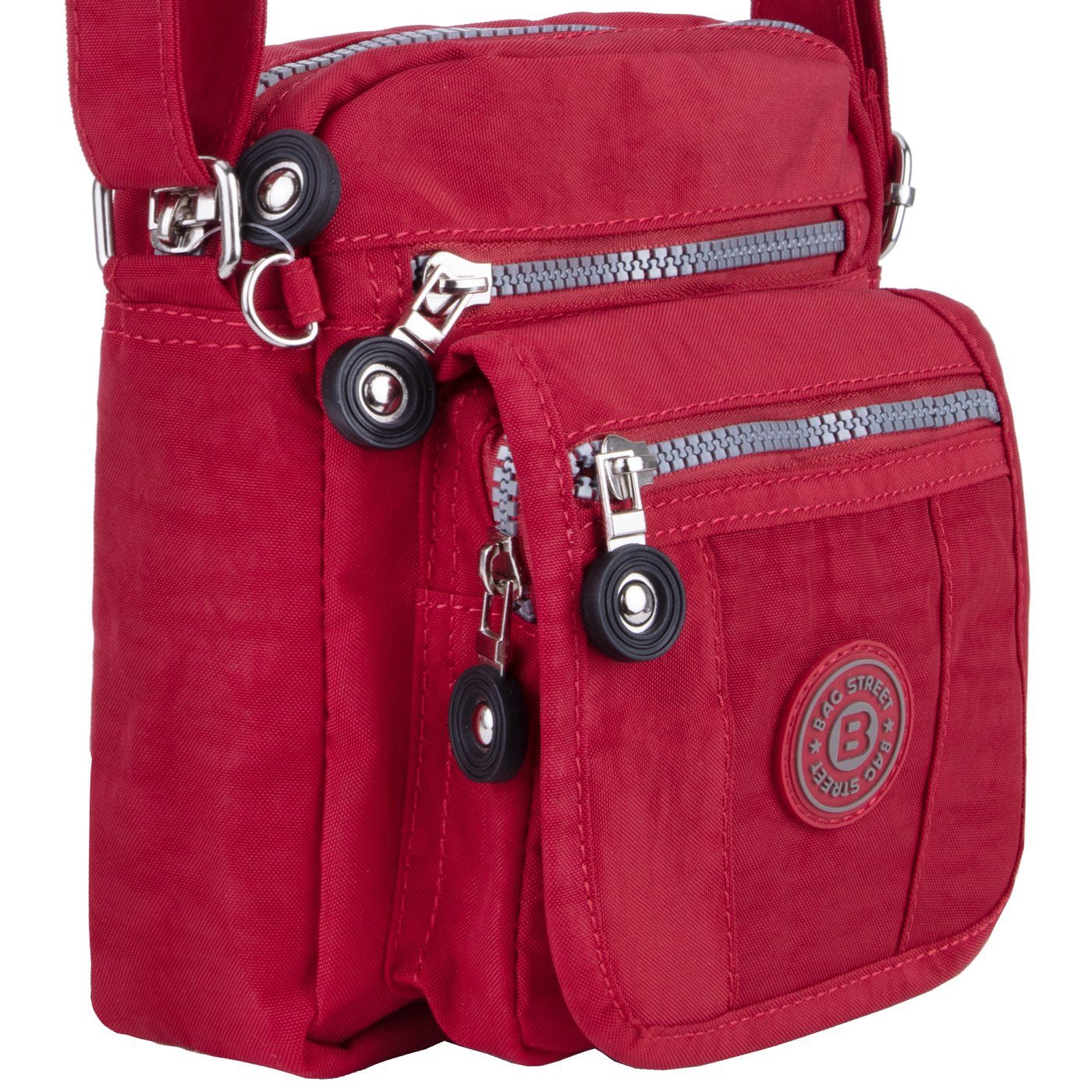 compagno Henkeltasche, Kleine sportive Umhänge-Tasche 4-Fächer City-Tasche Bag Reise Urlaub rot