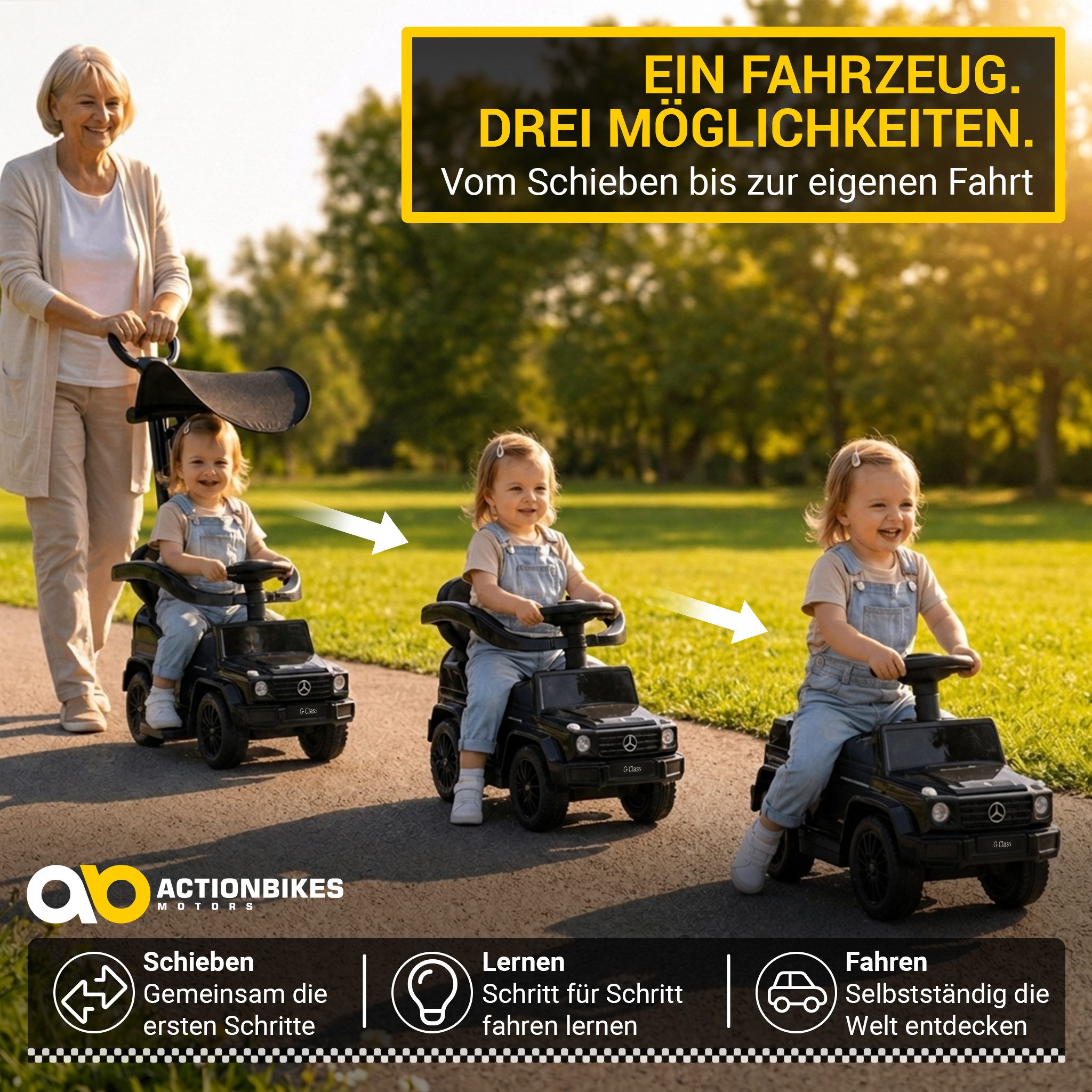 Actionbikes Motors Rutscherauto Mercedes G350d 3in1 Rutschauto, Kinderschieber & Lauflernwagen