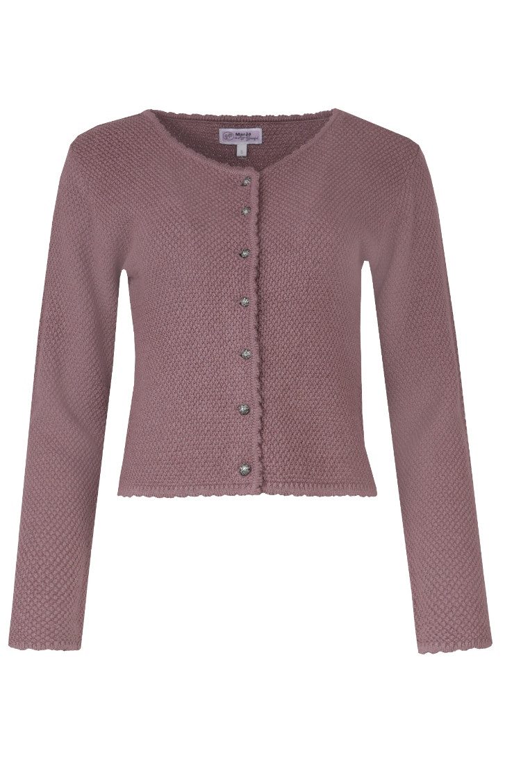 MarJo Trachtenstrickjacke Trachten Strickjacke - VILSECK II - mauve, schoko