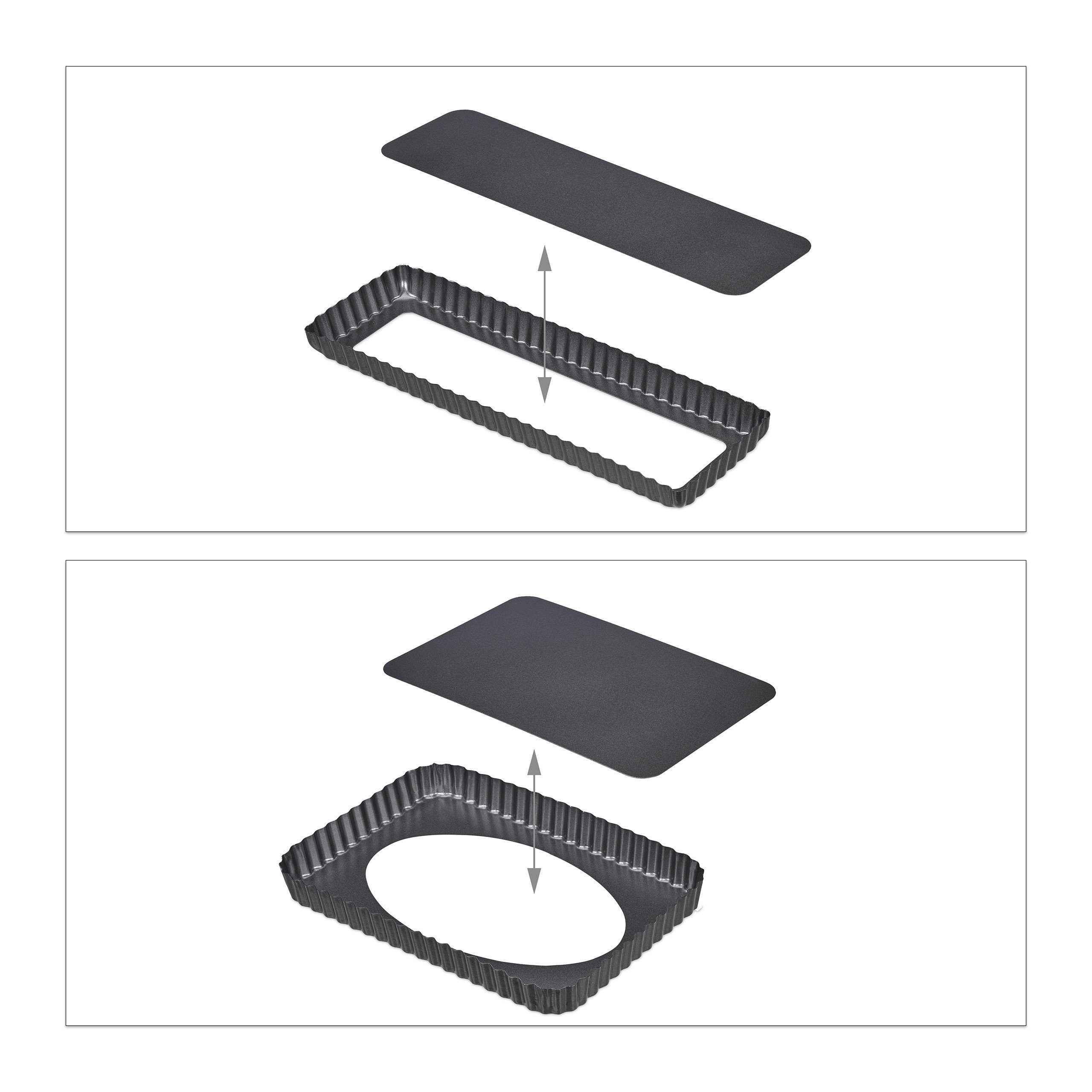 relaxdays Tarteform mit Hebeboden 2er Set