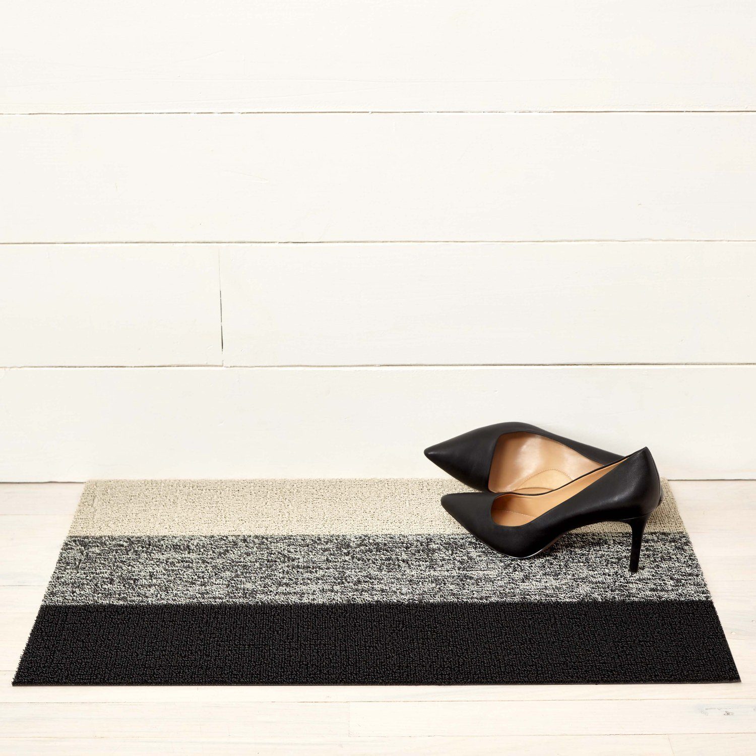 Chilewich Fußmatte Marbled Stripe Salt & Pepper 46 x 71 cm, rechteckig