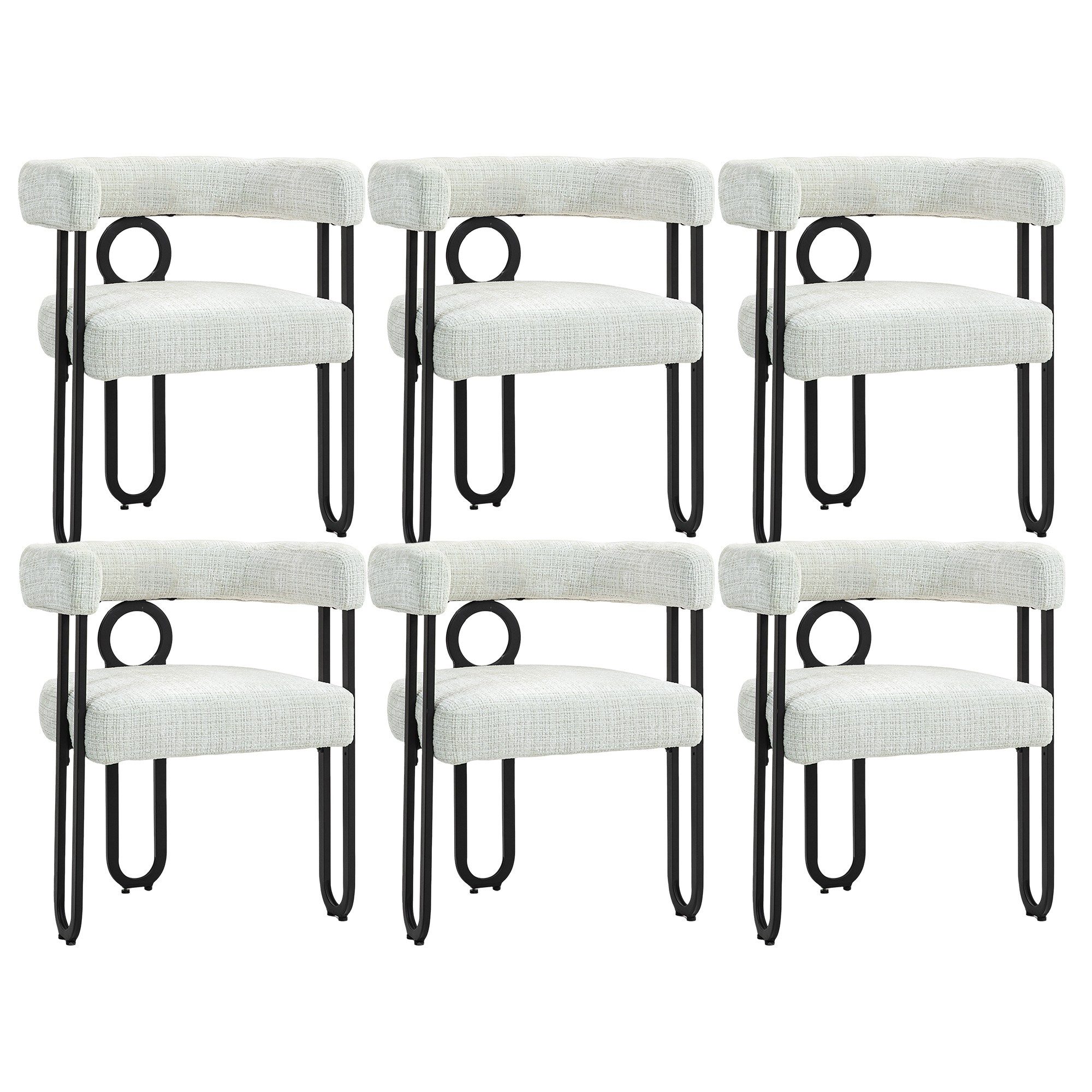 LVHOM Gartenstuhl Retro-Ring Metall 2-/4-/6er-Set, Chenille/PU günstig online kaufen