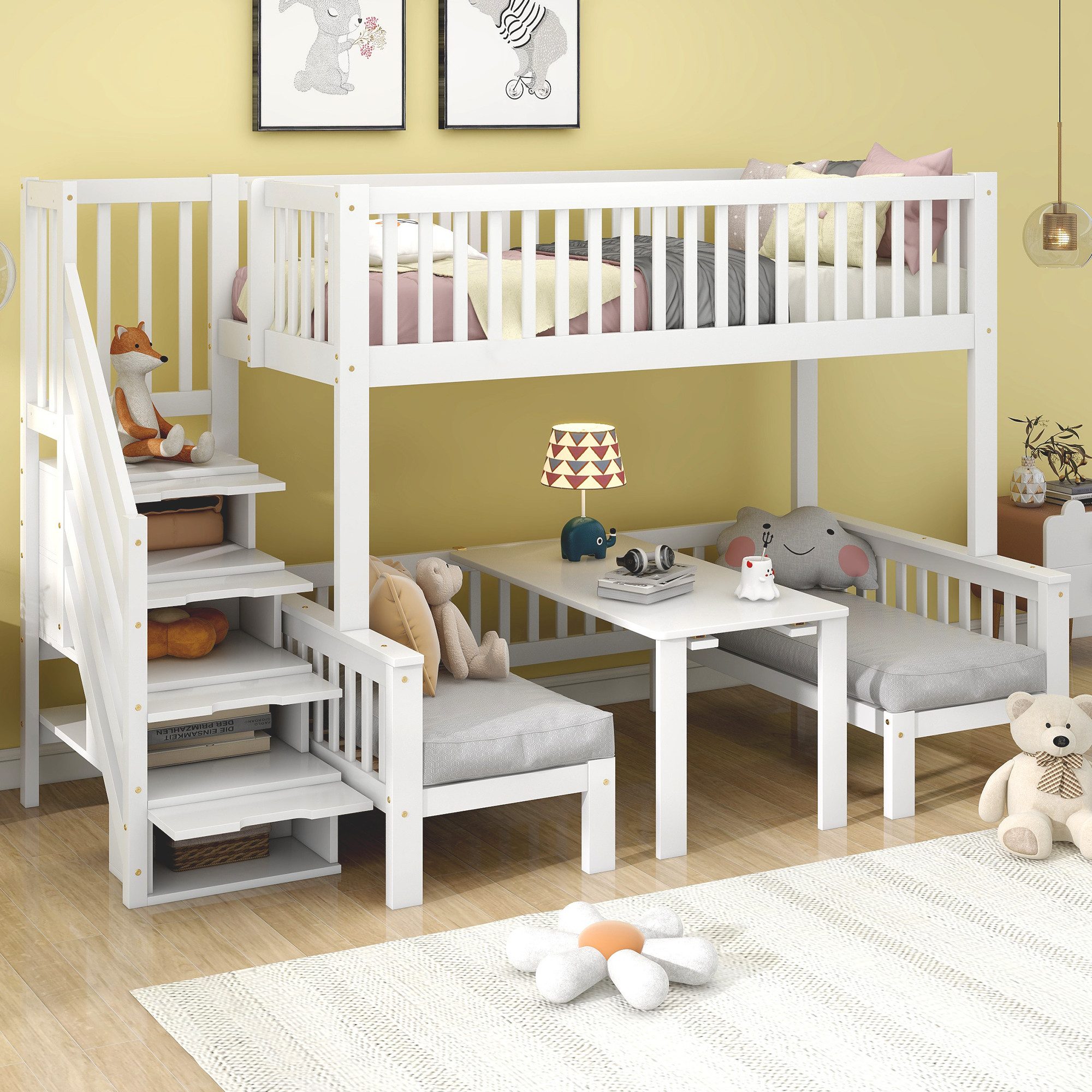 Odikalo Kinderbett Etagenbett Hochbett 90x200 120x200 (Etagenbett, Kinderbe günstig online kaufen