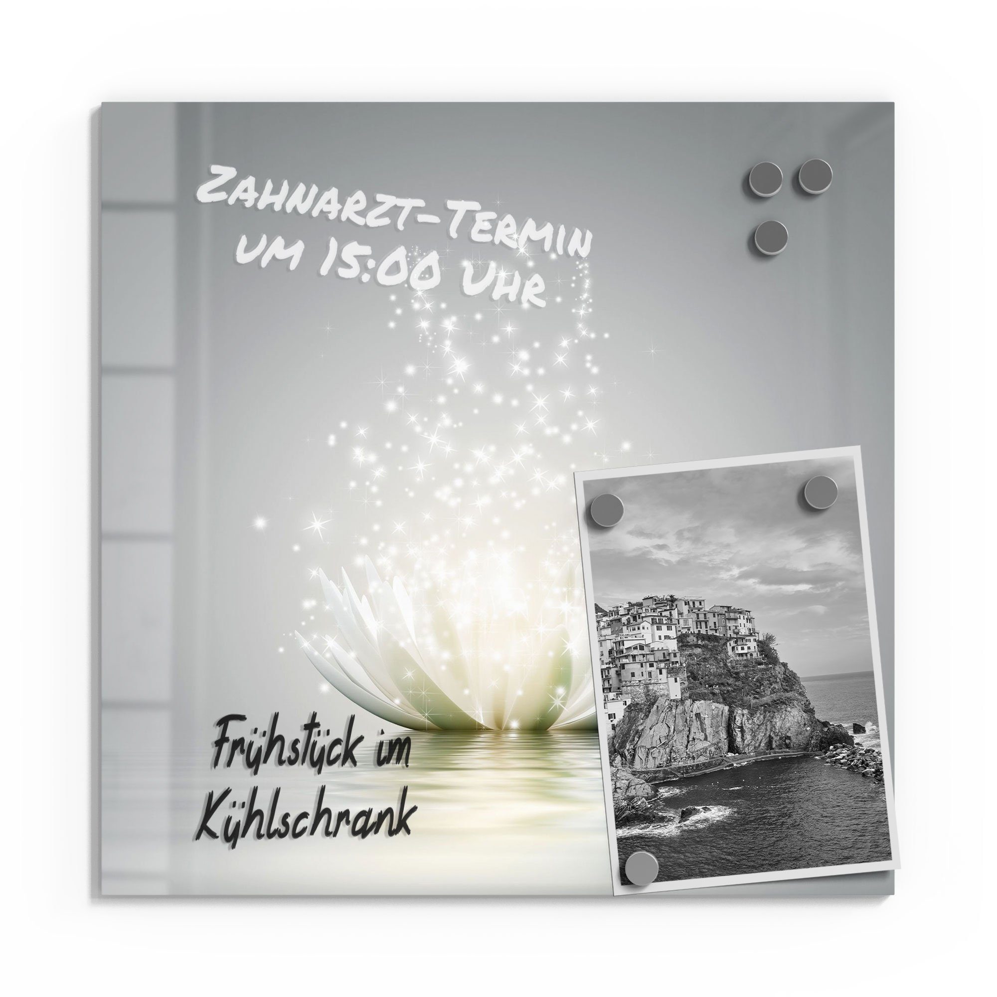 DEQORI Magnettafel 'Funkelnde Lotusblüte', Whiteboard Pinnwand günstig online kaufen