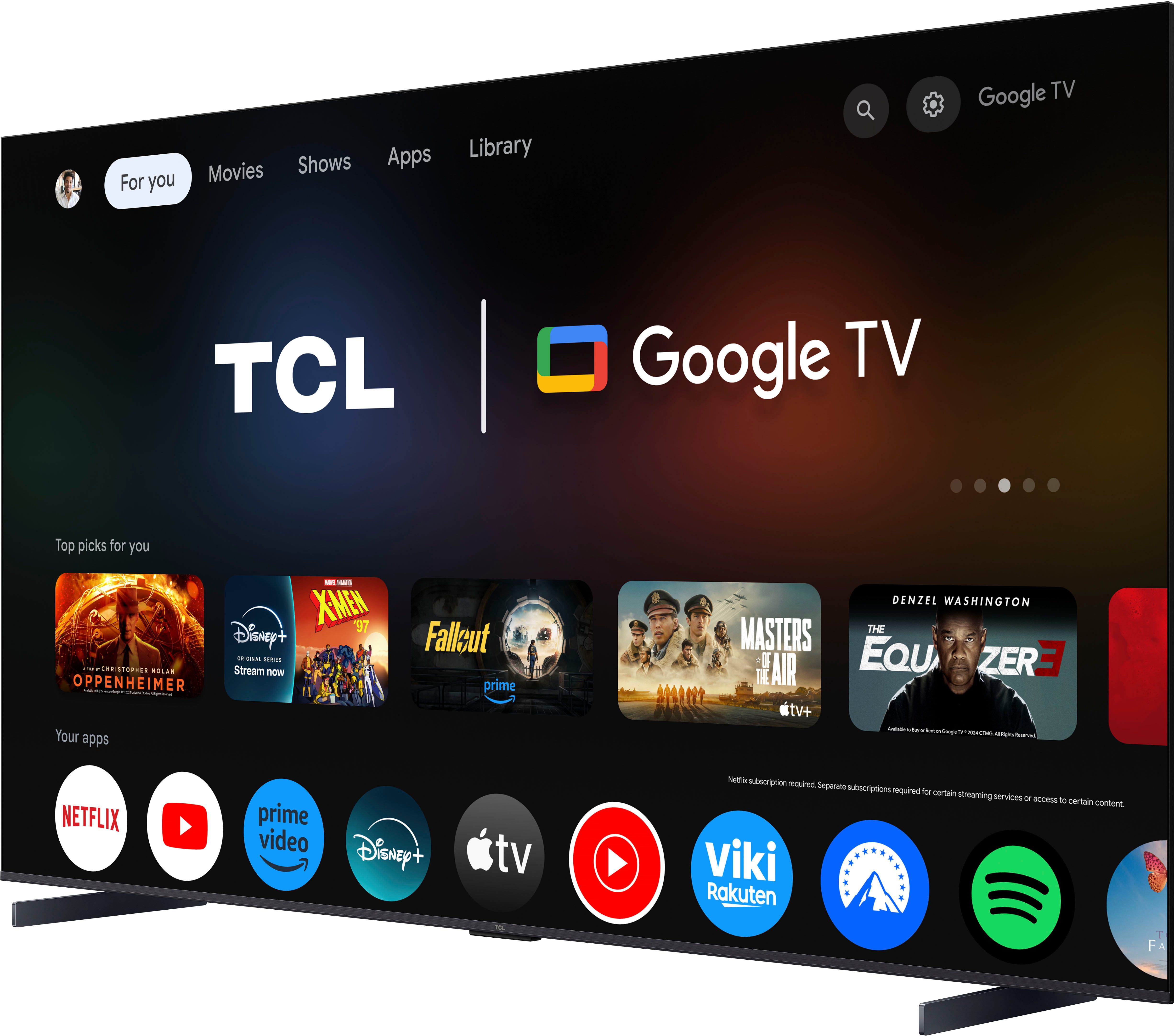 TCL 98P81KX1 QLED-Fernseher (248 cm/98 Zoll, 4K Ultra HD, Google TV, Smart-TV, 144Hz, Multi-HDR, Dolby Vision, Game Master, Smart TV, Apple TV, ONKYO)