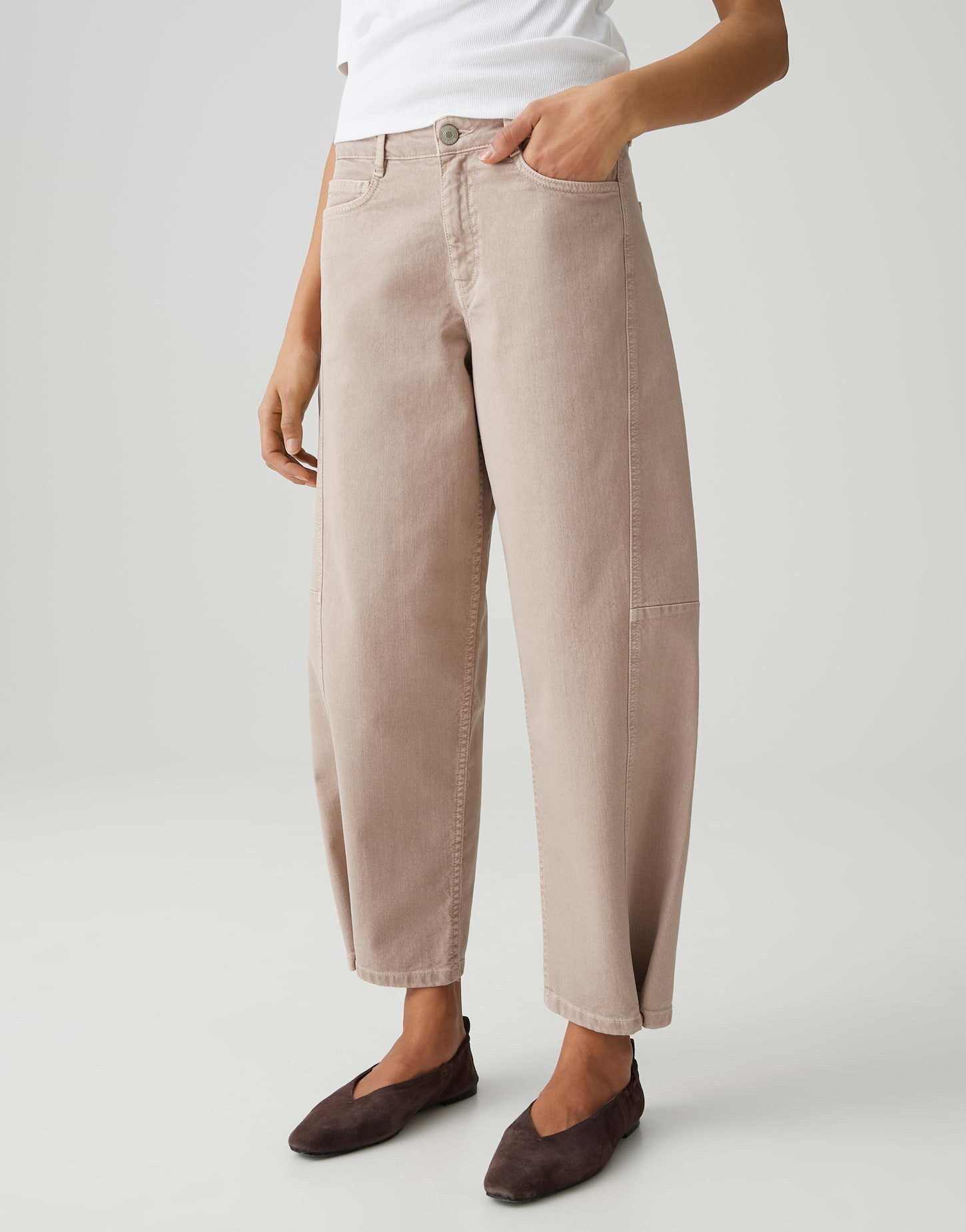 OPUS Relax-fit-Jeans LOLAH VISION Barrel aus BCI Cotton Mix Mid Rise ovales Bein, fester Griff