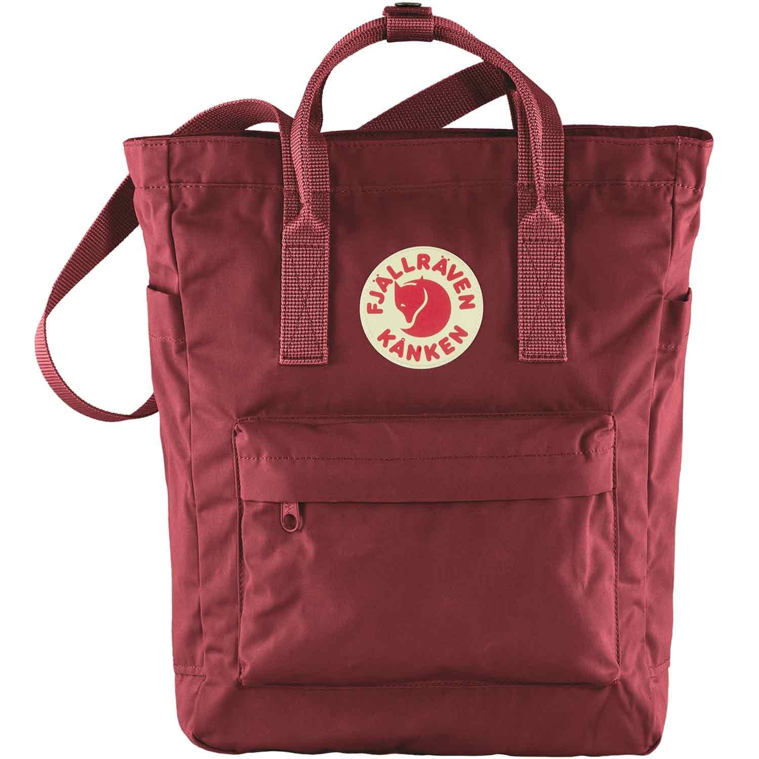 Fjällräven Umhängetasche Fjällräven Shopper/Rucksack 2in1 Kanken Totepack ox red (Stück, 1-tlg., Stück), Reißverschluss rot