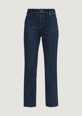 Comma 5-Pocket-Jeans Slim: Flared crop leg-Jeans Waschung