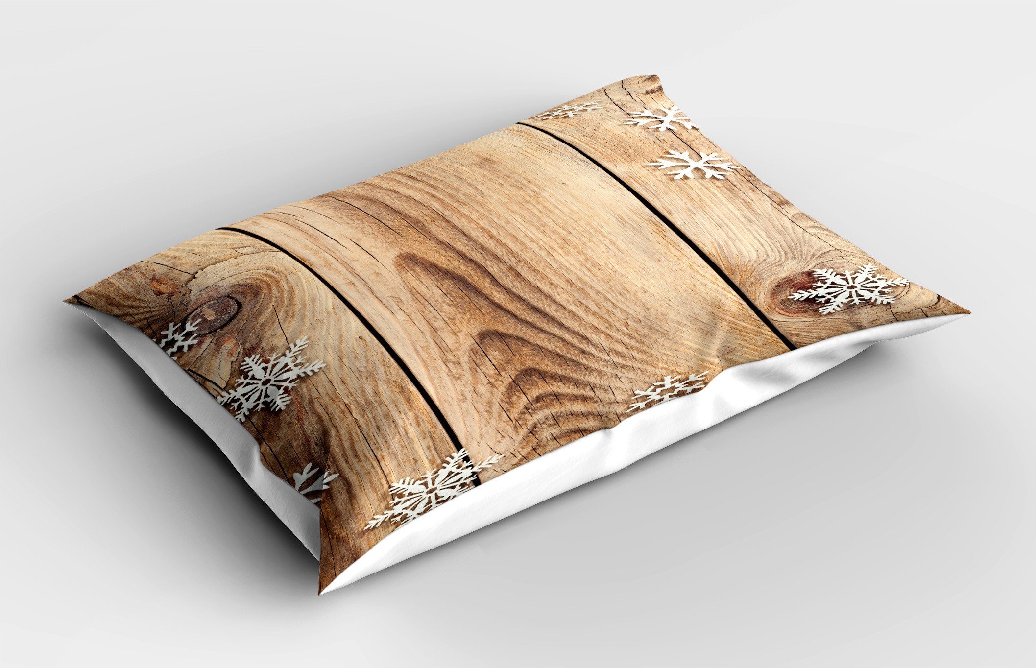Abakuhaus Gedruckter Holz Kissenbezüge Stück), Size Dekorativer Weihnachten Standard King Schneeflocken Plank (1 Kissenbezug,