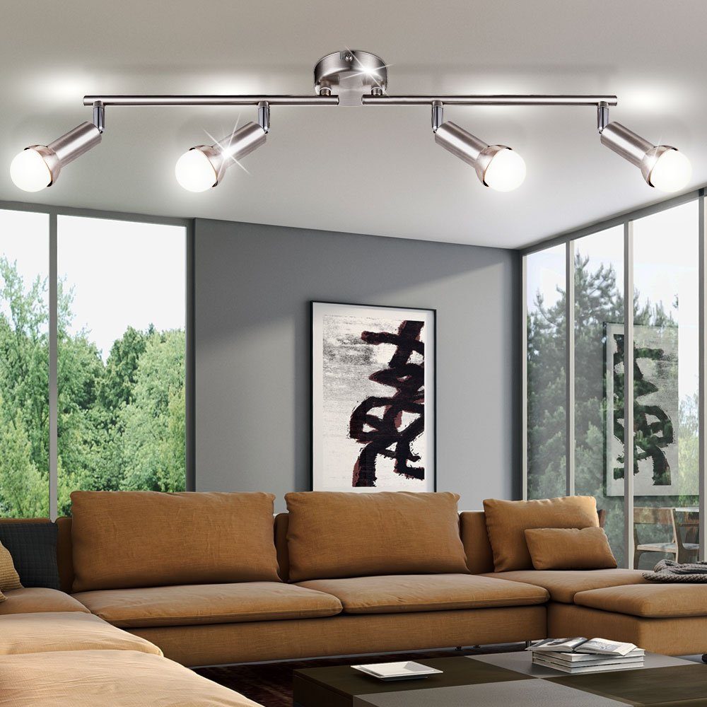 Leuchte Deckenleuchte, Leuchtmittel Globo Watt Beleuchtung inklusive, LED Decken LED Warmweiß, Büro Design Nickel 16