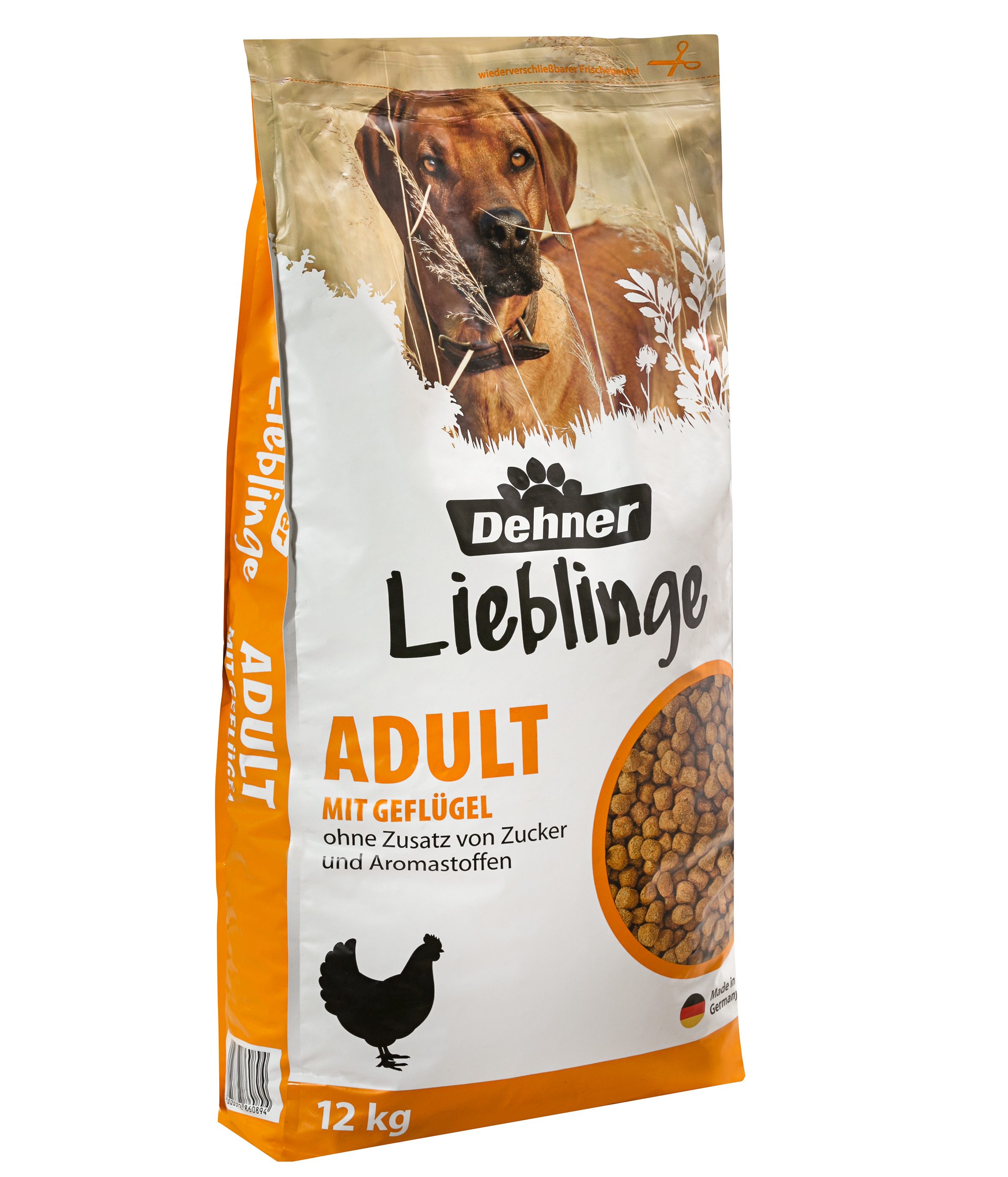 Dehner Lieblinge Trockenfutter Adult Geflügel, 12 kg Geflügel, Trockenfutter für: Hunde, Knusper-Mix für ausgewachsene Hunde