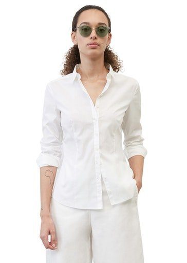 Marc O'Polo Hemdbluse Blouse, kent collar, long sleeved, slim fit, classic style weiss (10)
