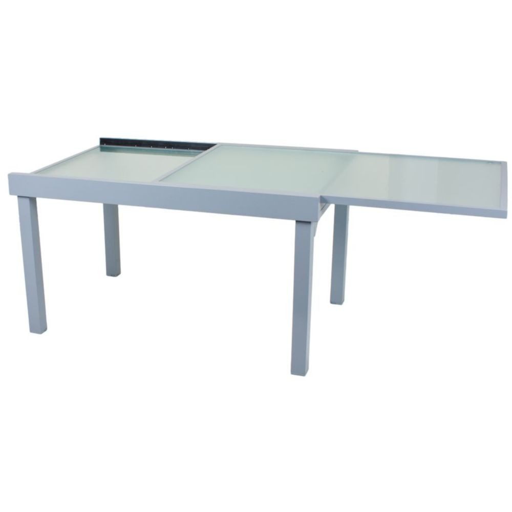 Harms Import Glastisch aus AluminiumWellenglas in grau. Abmessungen (H) 75 cm