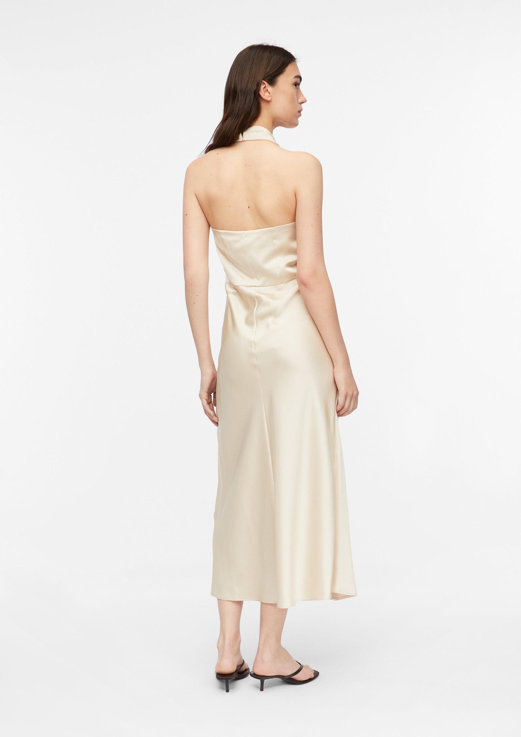 comma Midikleid Kleid Satin-Kleid mit Neckholder