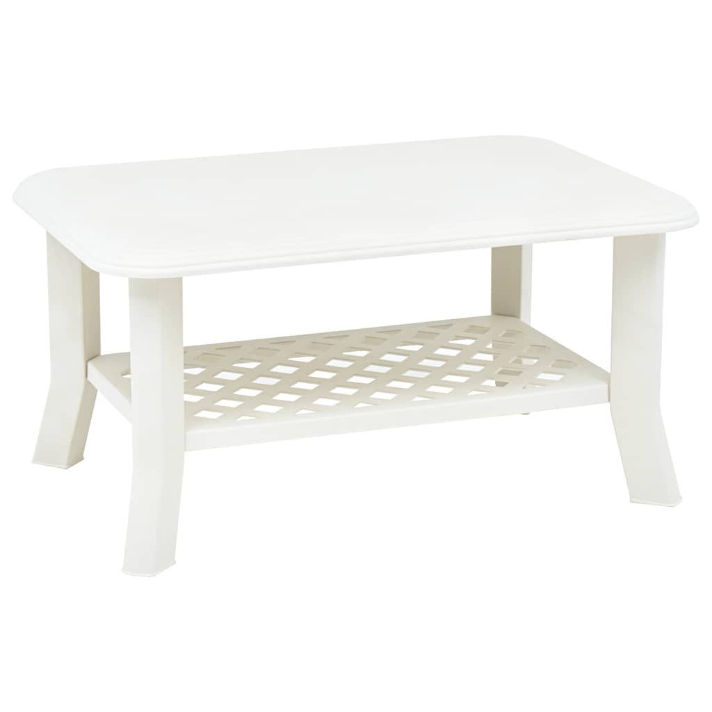 vidaXL Couchtisch Couchtisch Weiß 90x60x46 cm Kunststoff (1-St)