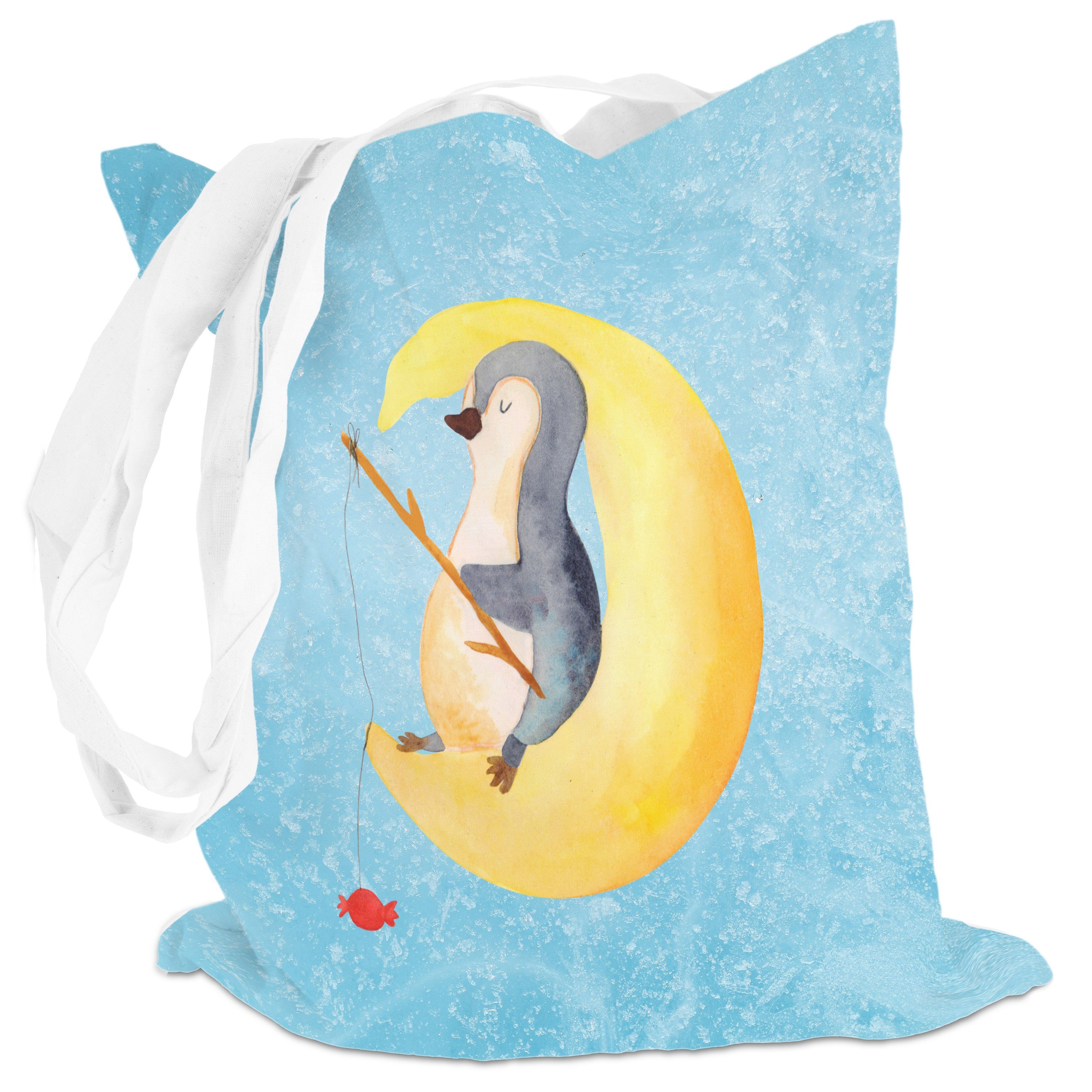 Einkaufstasche, Mond & Eisblau Pinguin Geschenk, Mr. - Beutel, Angel, Tragetasche - (1-tlg) Panda Ein Mrs.