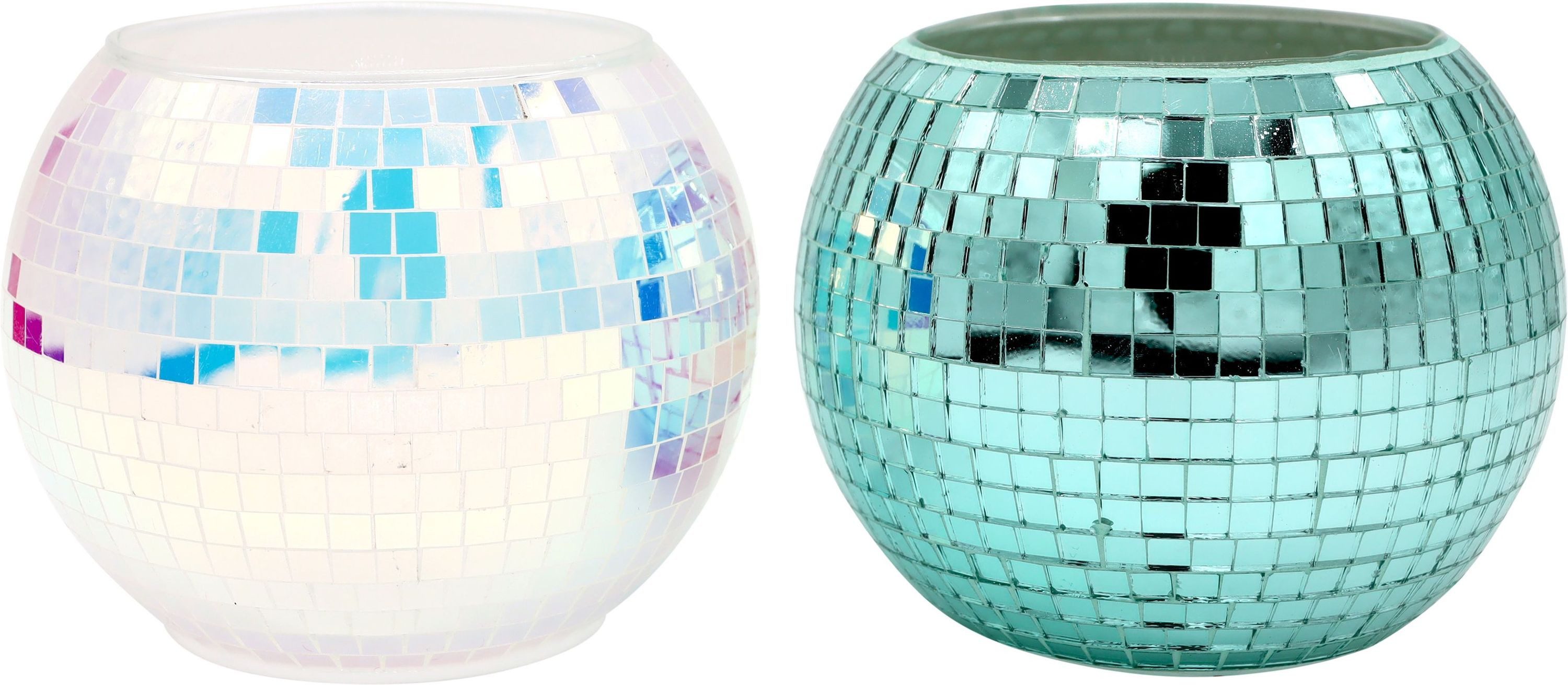 FURNARO Windlicht Lush Lights (2 St., Set), 2-teilig, bunt, Glas, Ø10 x 9 cm
