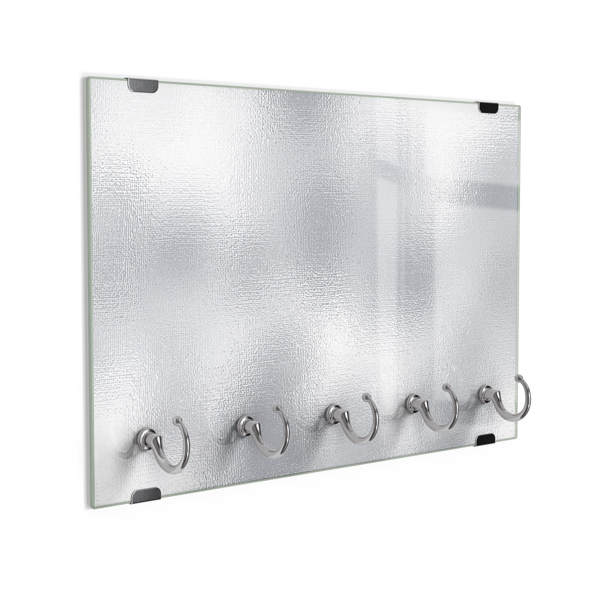 DEQORI Schlüsselbrett 'Satiniertes Aluminium', (1 St), Schlüsselhalter Schlüssel Haken Schlüsselboard modern Schlüsselleiste