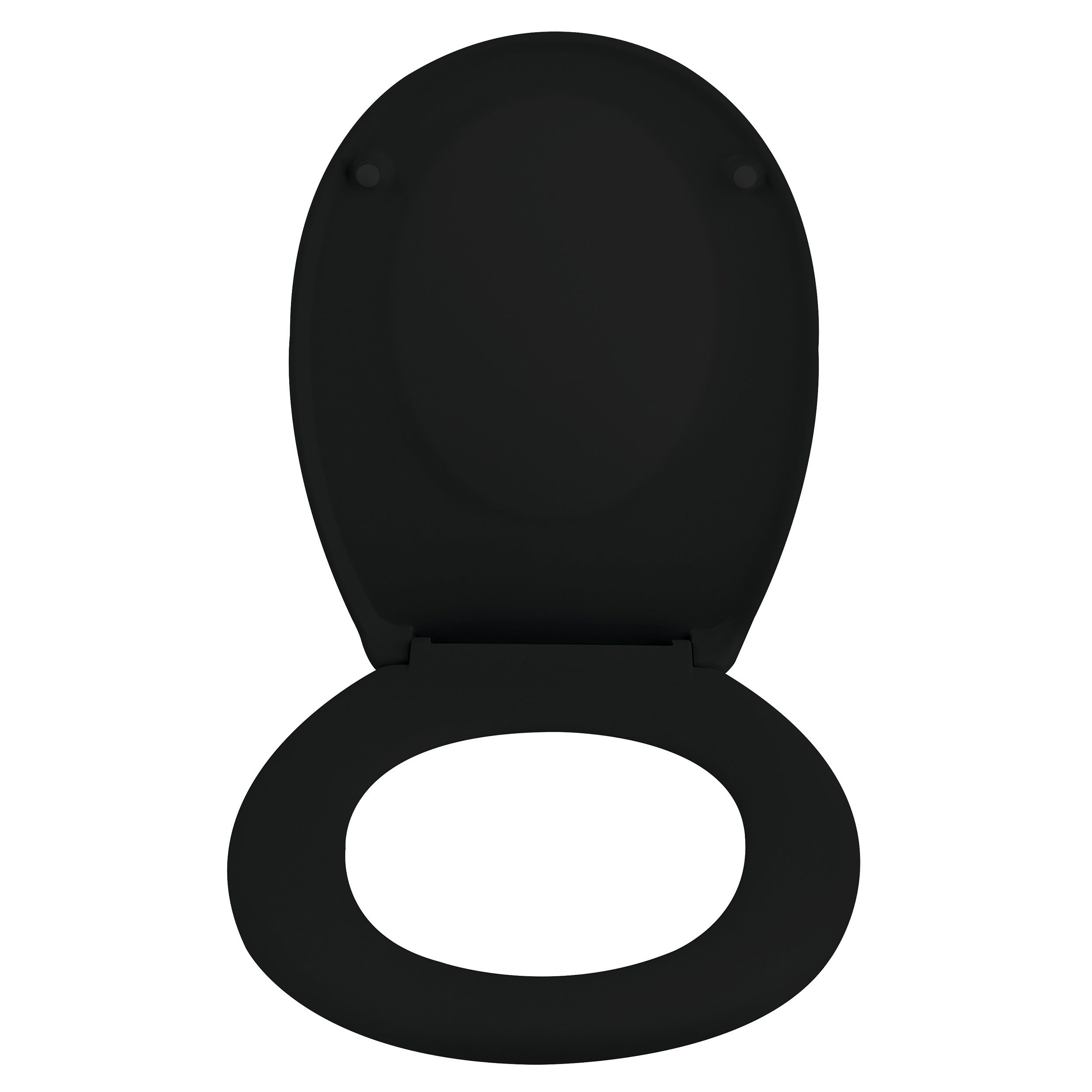 WC-Sitz hohe Absenkautomatik, Optik, oval, schwarz Trendfarben neue leichtem Close matt Soft Premium NEELA, Kunststoff, bruchsicher, Stabilität, spirella Toilettendeckel langlebig, Duroplast in aus angesagter