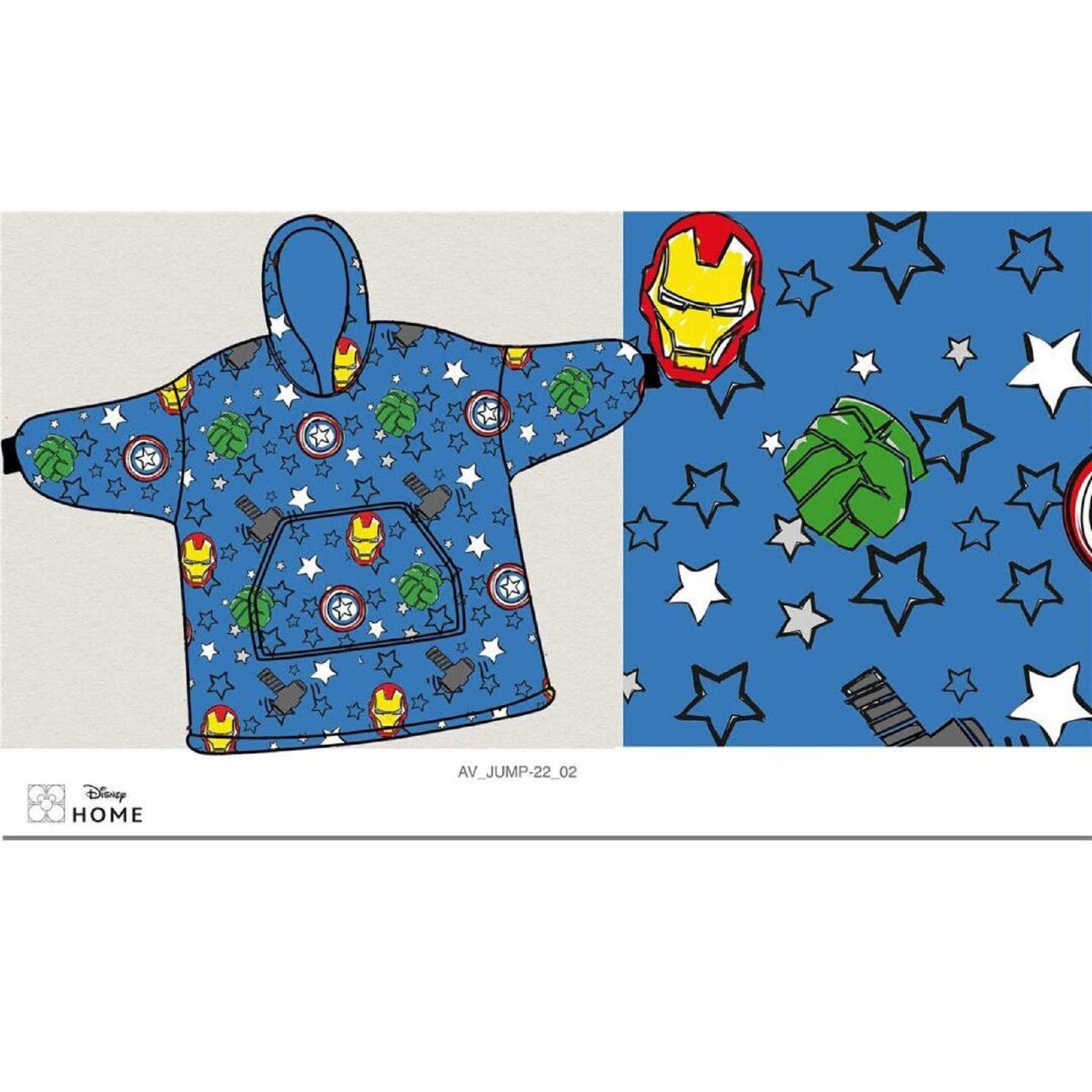 MARVEL Sweatponcho Avengers Warm Hoodie Decke – Ideal für Kinder (1-tlg)
