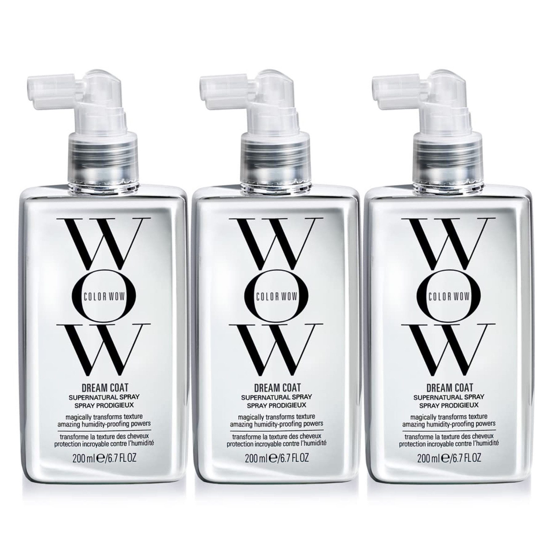 COLOR WOW Haarspray Anti Frizz Spray Glanzspray Wow Dream Coat Hair Hitzeschutz für Haare, 3-tlg., Haarpflege, Hitzeschutz, Haarspray