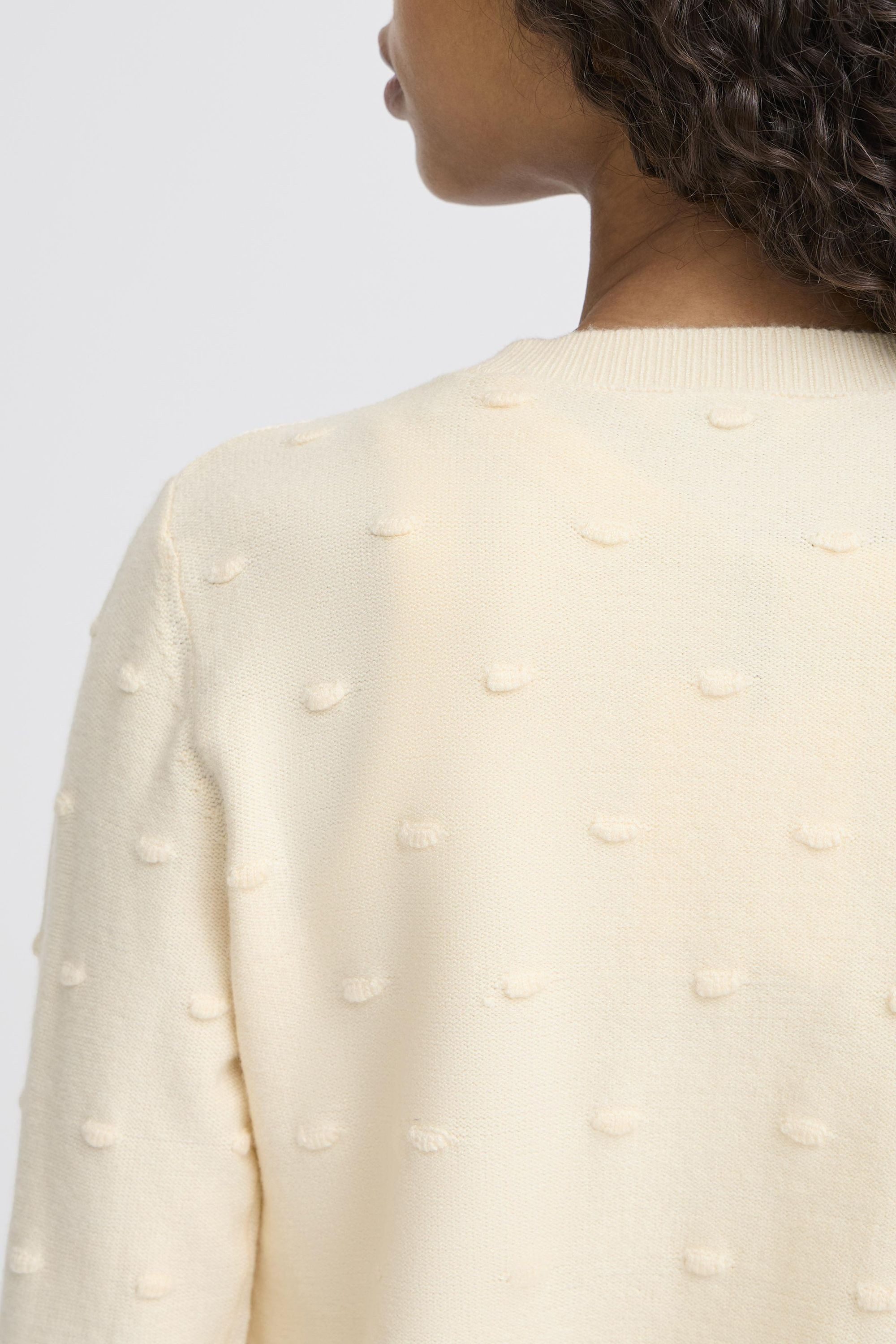 OXMO Strickjacke OXKalotta Strickjacke mit Punktmuster