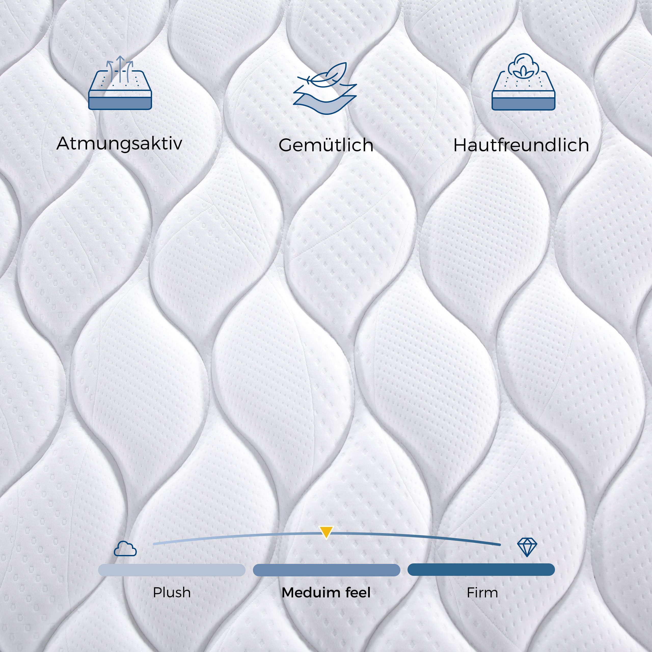 Taschenfederkernmatratze 7-Zonen Federkernmatratzen, NORDICHAUS, 20 cm hoch, (H3, 1000 Federn + Komfortschaum, Lyocell), 90x200 Matratzen, für Kinder und Erwach – Bild 3 von 5