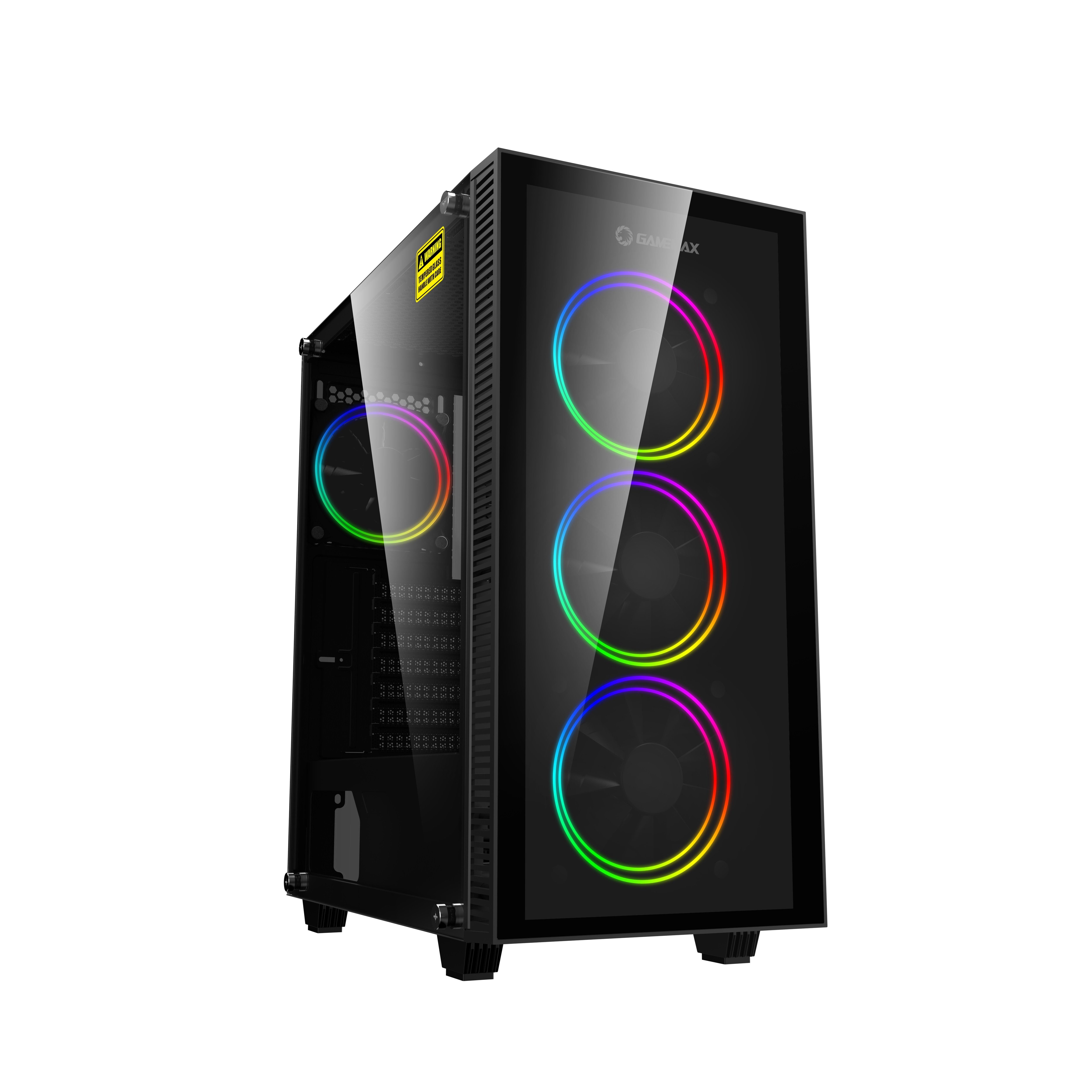 GAMEMAX Gaming-Gehäuse Draco XD Midi-Tower, (gehärtetes Glas), USB3.0*1+1xUSB2.0, HD-Audio, ATX, schwarz