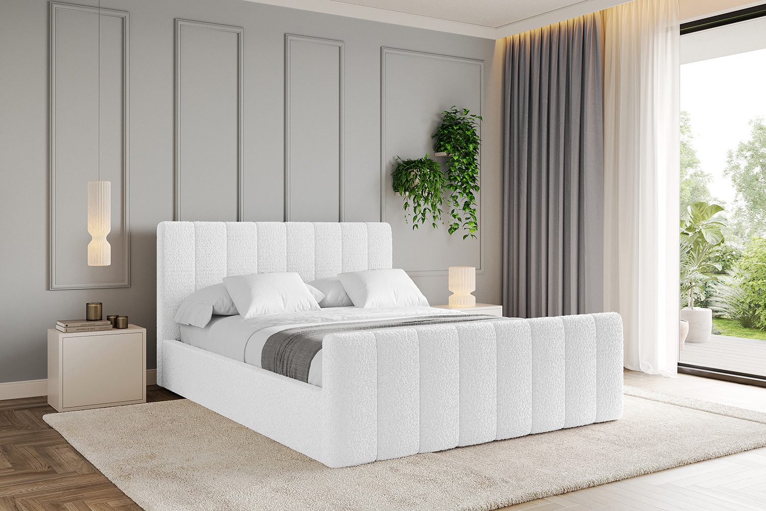 ALTDECOR Polsterbett STERA-Z (Polsterbett mit Bettkasten und Lattenrost, Boxbett mit Matratze), Doppelbett mit Stauraum, Bett mit Kopfteil