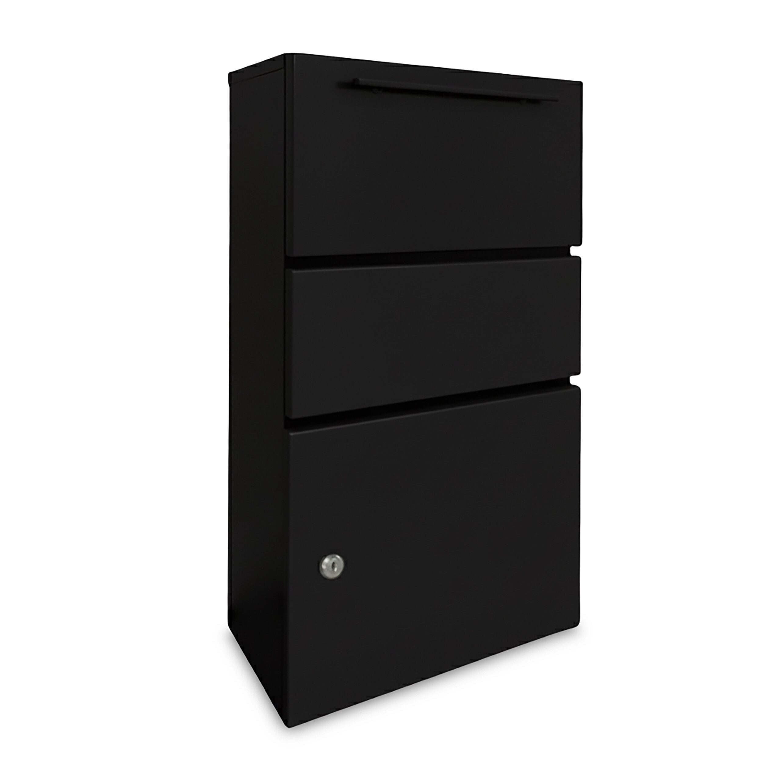 relaxdays Paketbriefkasten Paketbox Metall, schwarz