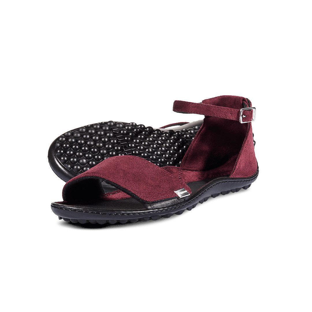 Leguano Barfusssandale Jara (flexible Sohle, breite Passform) bordeaux Damen Sandale