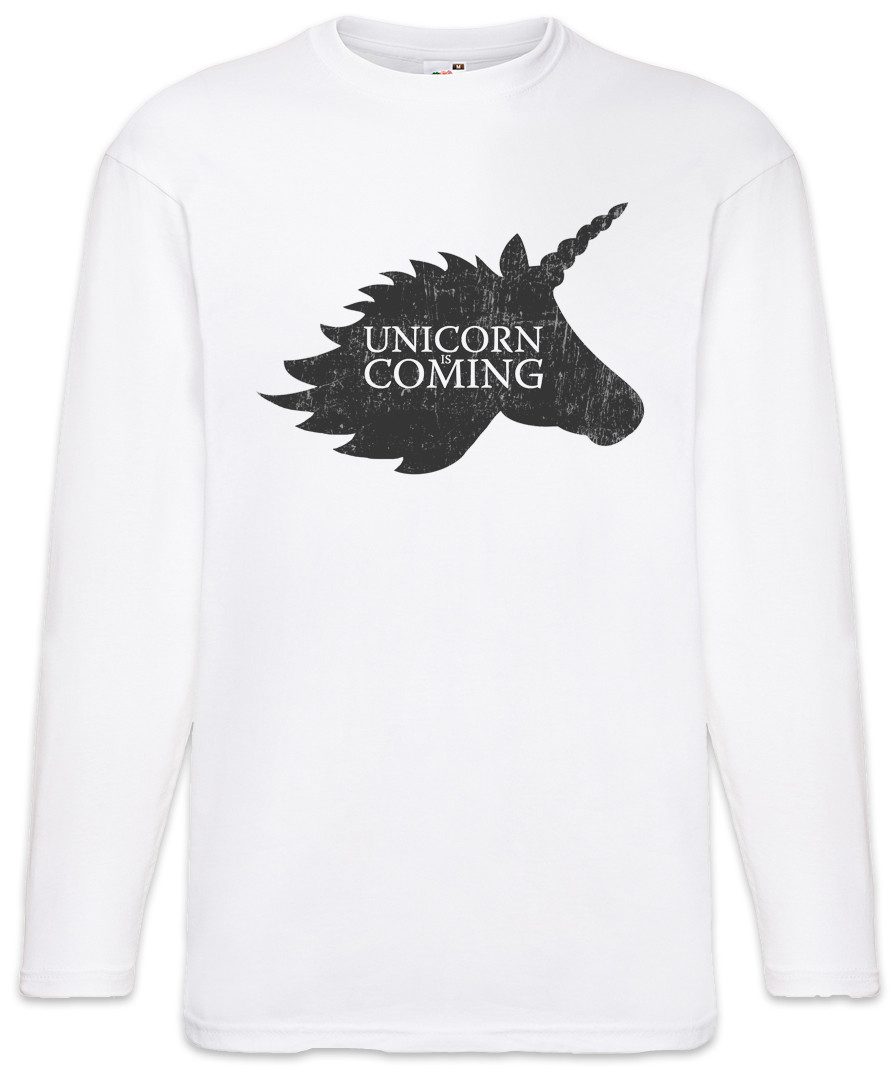 Langarmshirt Unicorn Is Coming Langarm T-Shirt Fun Game of Swords Haus Häuser