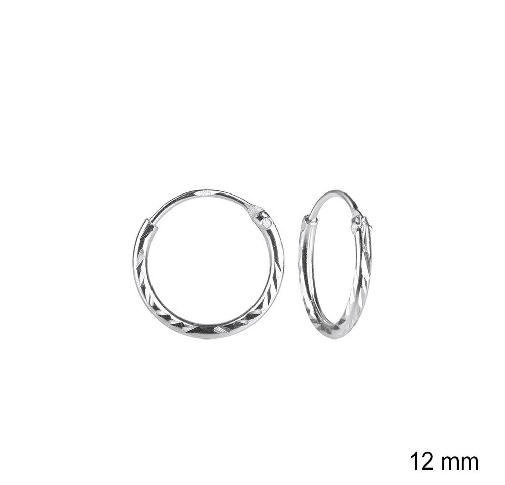 Order & Smile Schmuck Paar Creolen Kleine Creolen Silber 925 mit Diamantschliff