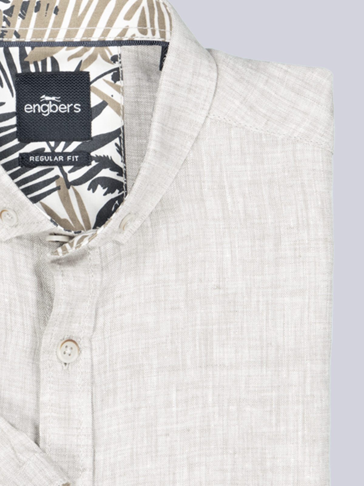 Engbers Kurzarmhemd engbers Herren Kurzarm-Hemd aus Leinen, Sand