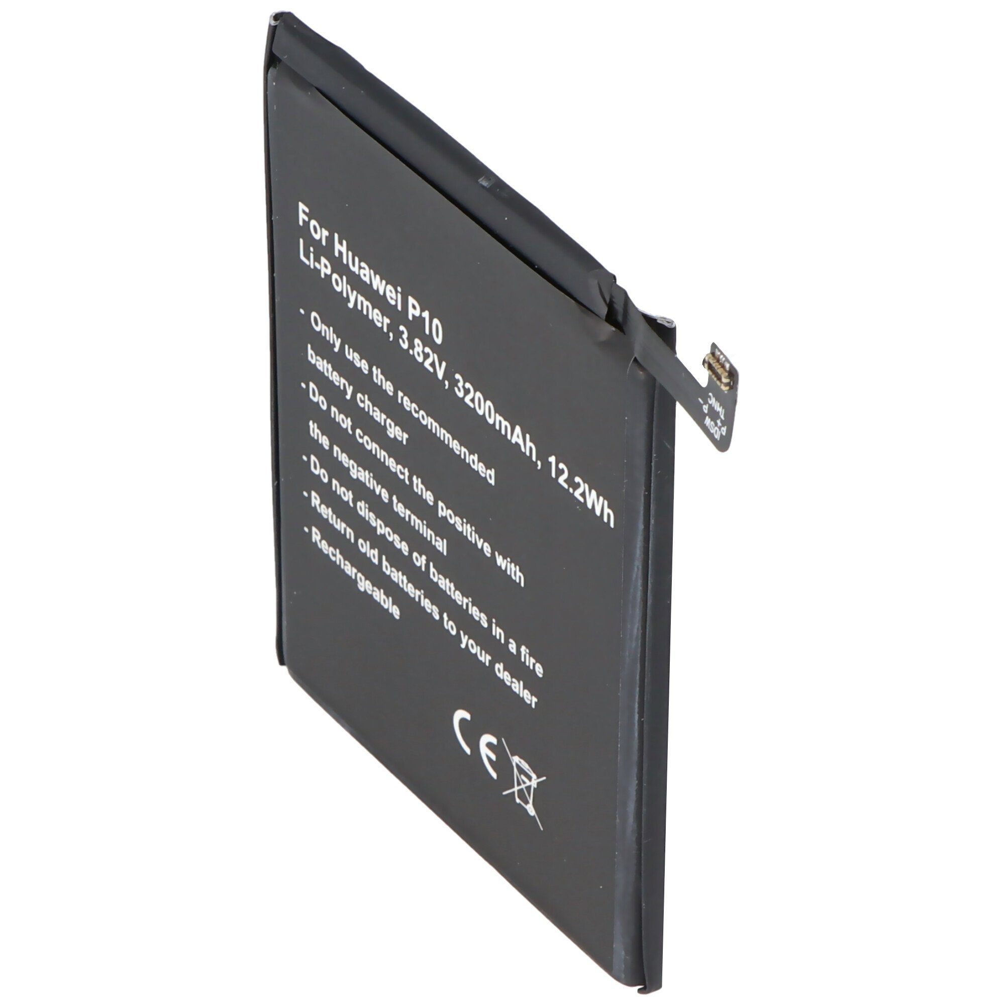 Akku passend für Huawei P10, Li-Polymer, 3,82V, 3200mAh, 12,2Wh, buil Akku