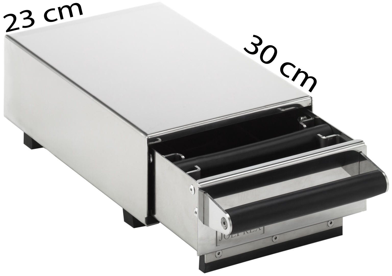 JOEFREX Kaffeemühle Sudschublade 23x30x11cm Edelstahl Abklopfbehälter für Siebträger