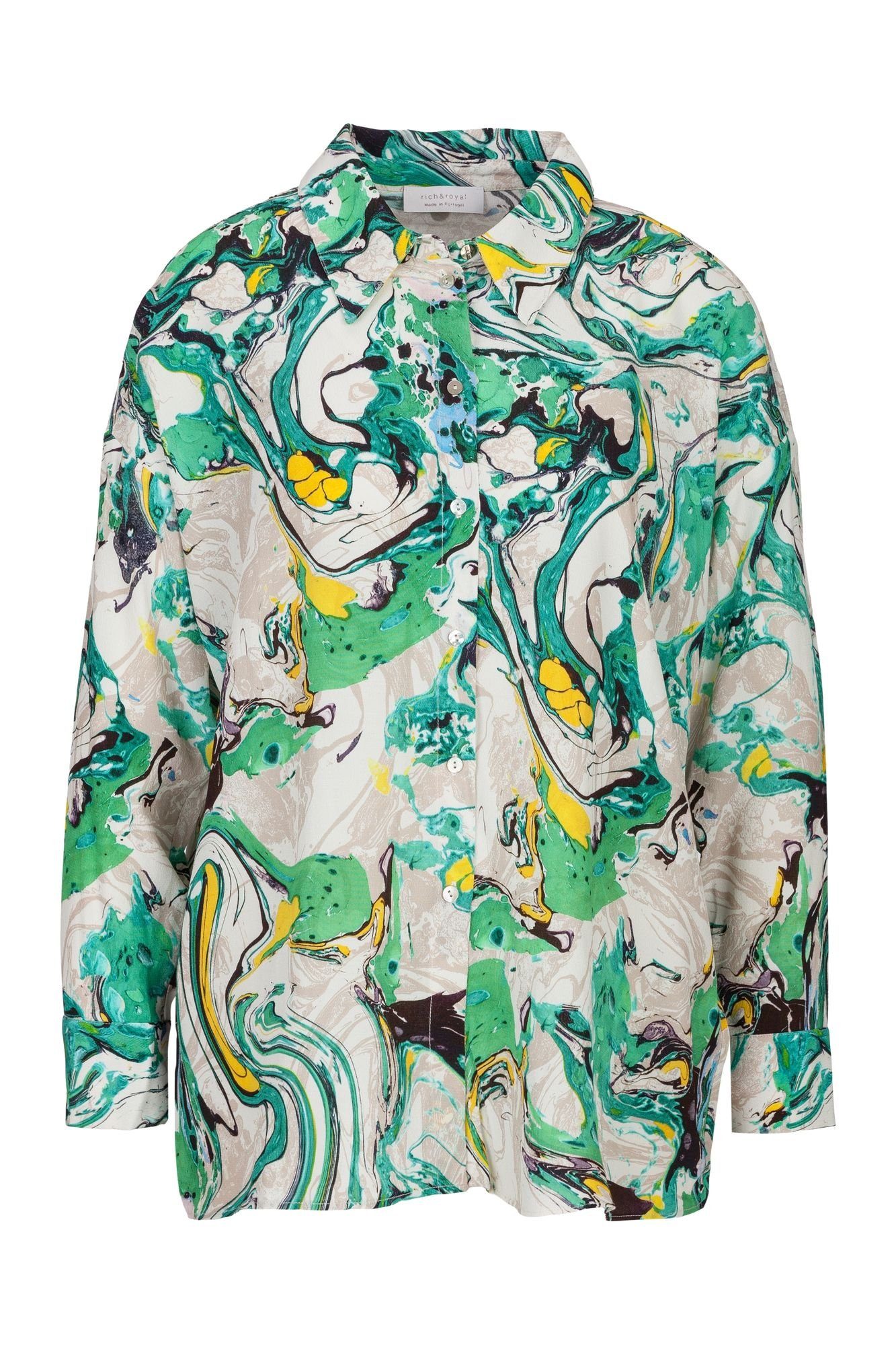 Langarmbluse Bedruckte Oversize Bluse aus Viskose