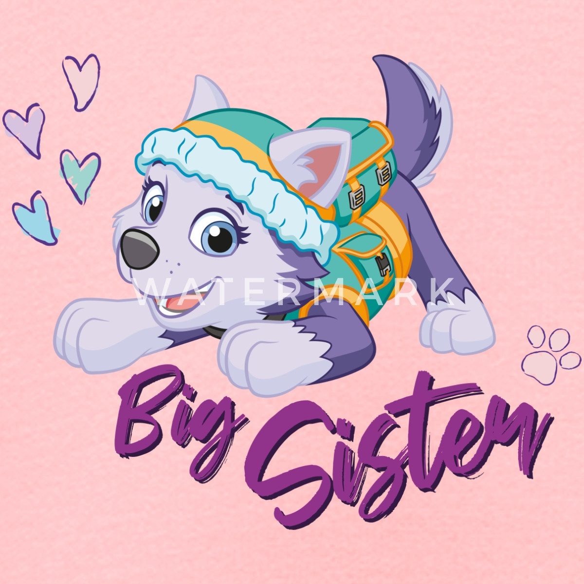 Spreadshirt Hoodie Paw Patrol Große Schwester Everest Geschenk Kinder Premium Hoodie (1-tlg)