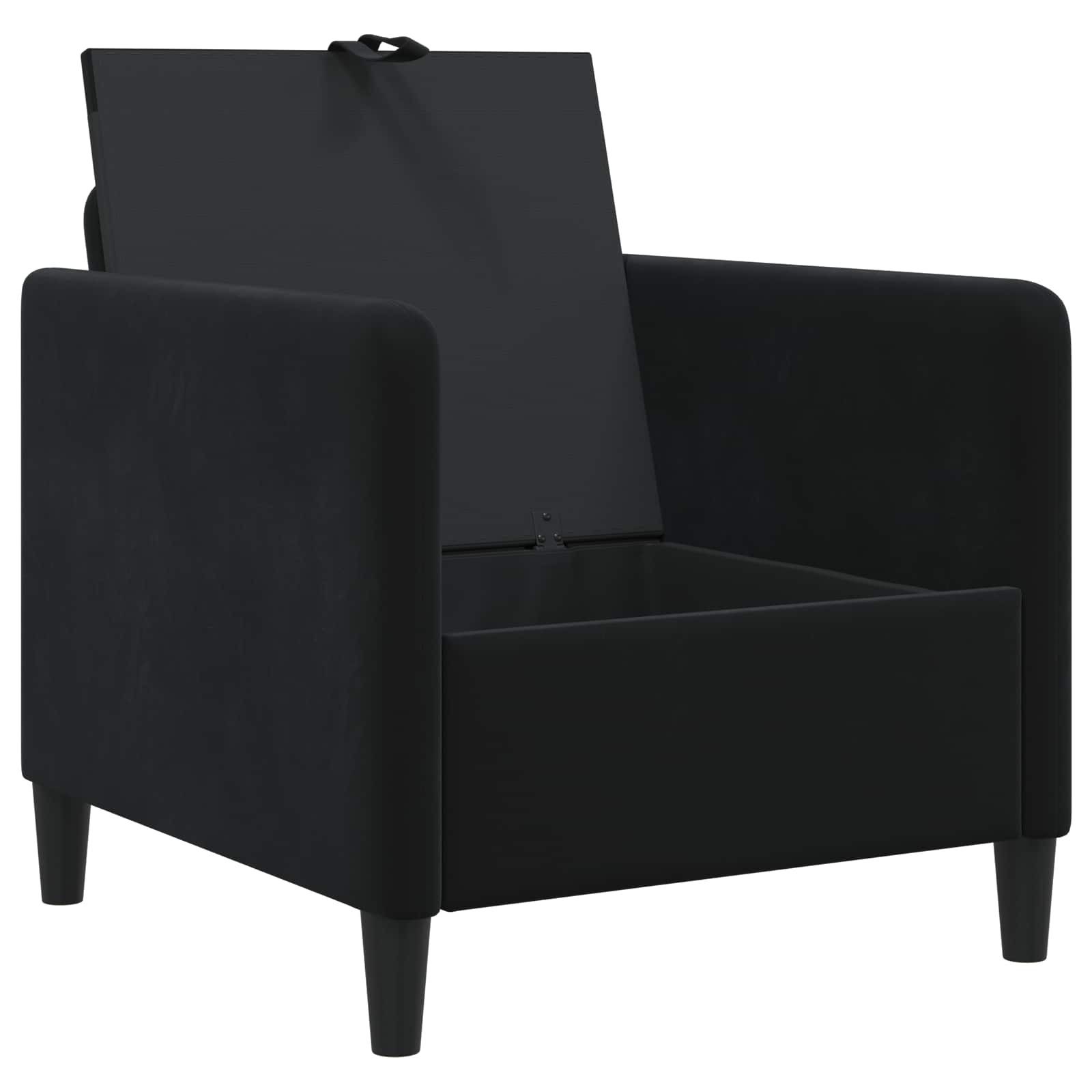 vidaXL Sofa Sofa mit Stauraum Schwarz 72 x 78 x 87 cm Polyester, 1 Teile – Bild 4 von 5