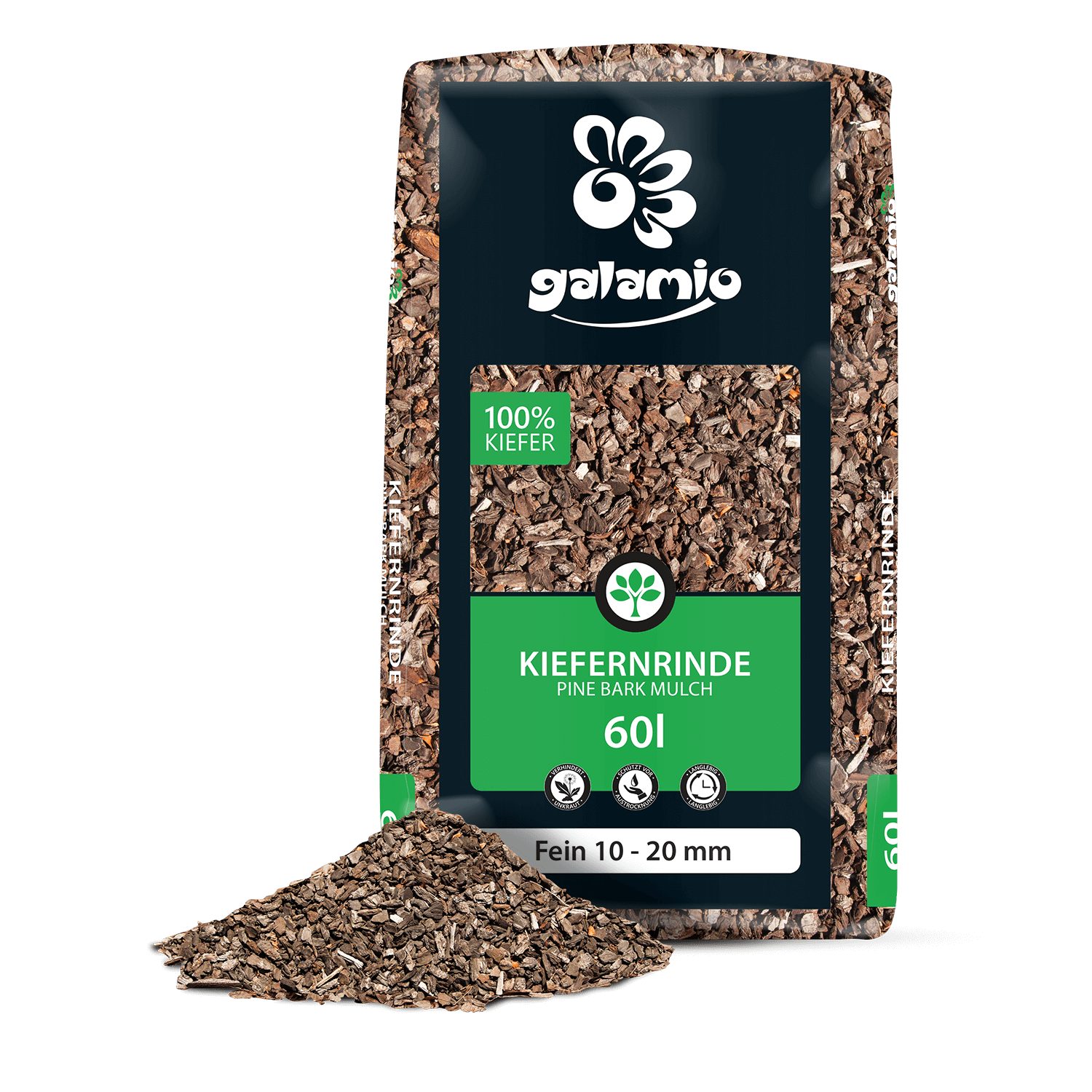 GALAMIO Rindenmulch Rindenmulch Kiefer Fein, (Paket, 1-St)
