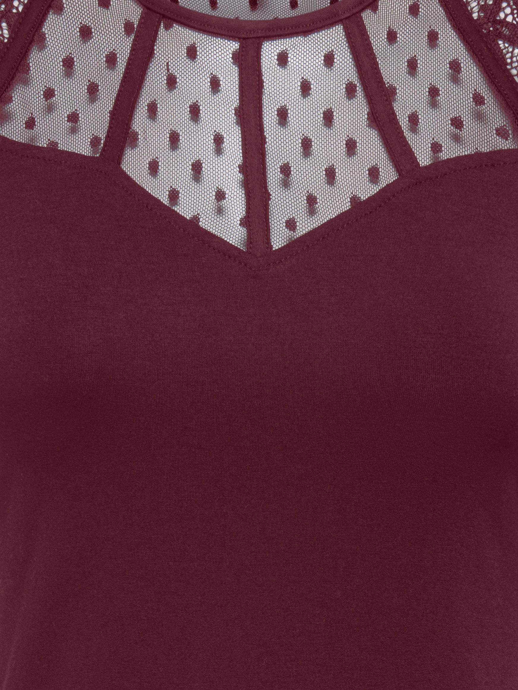 ONLY Spitzenshirt ONLEMILIE S/L DETAIL TOP CS JRS Viskosemischung, regular fit