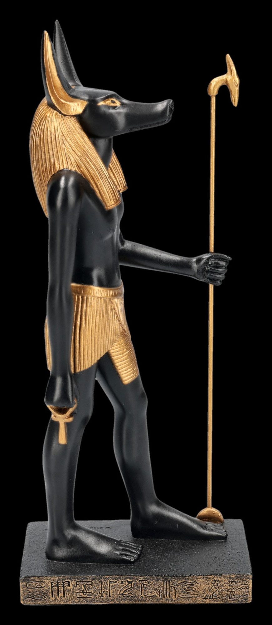 Figuren Shop GmbH Dekofigur Anubis Figur Statue Ägyptischer Gott Sammlerfigur 22 cm Schwarz Gold