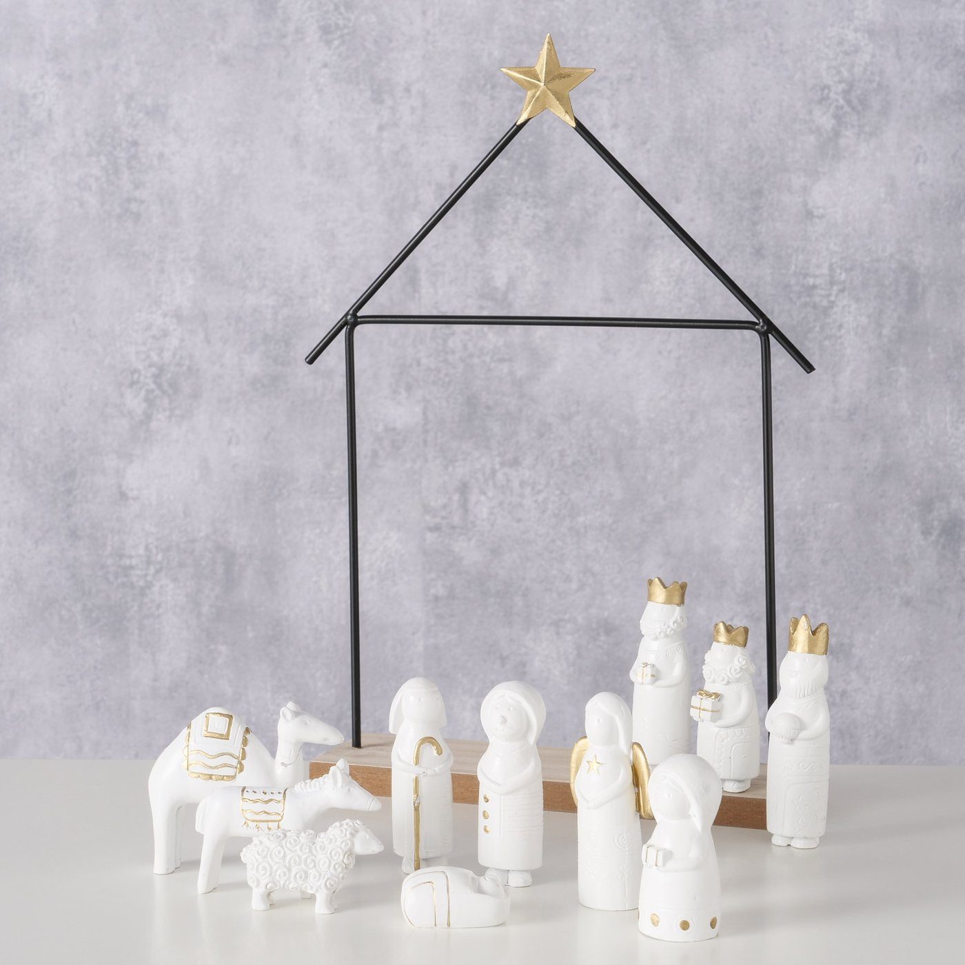 BOLTZE GRUPPE GmbH Weihnachtsdorf Minimalistische Weihnachtskrippe NATOS, 11 Figuren, Weihnachtskrippe, 11 Figuren