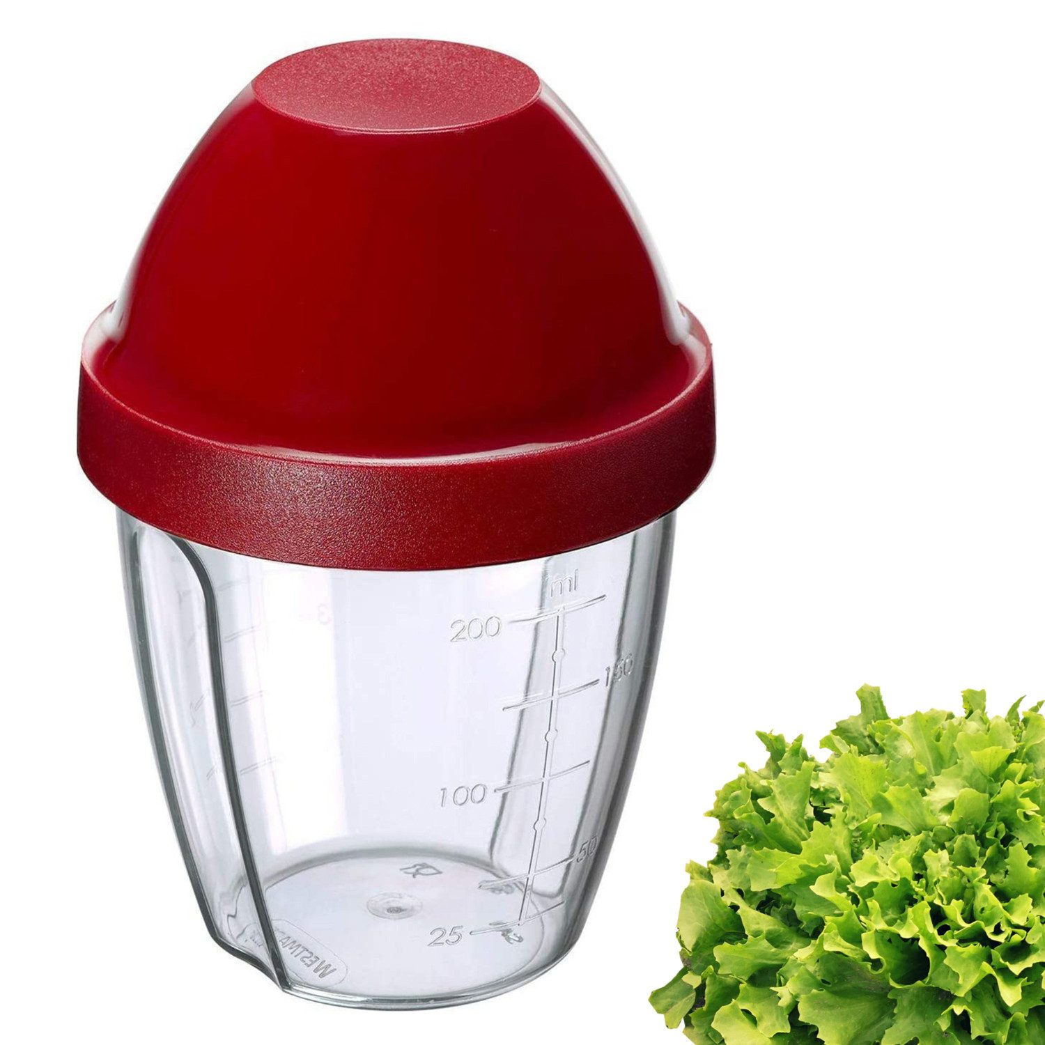 WESTMARK Dressing Shaker Schüttelbecher »Mix-Ei«, 0,25 l, rot, mit herausnehmbarer Mixscheibe, PP