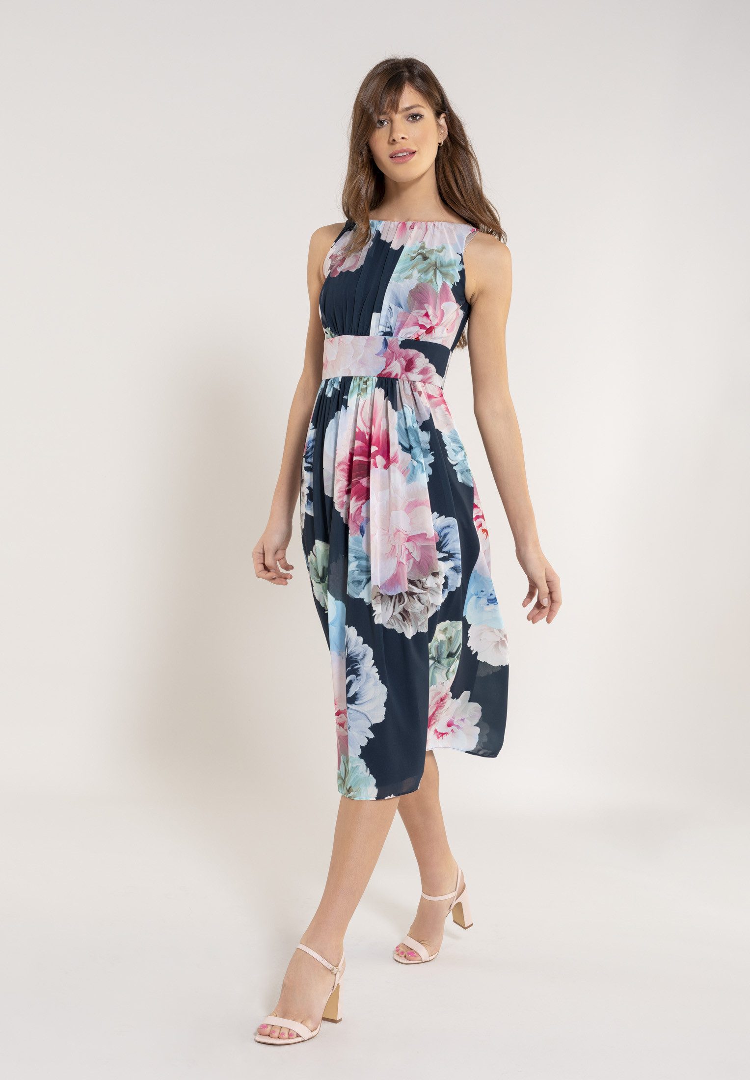 SWING Cocktailkleid - Cocktailkleid aus bedrucktem Chiffon Ärmellos günstig online kaufen