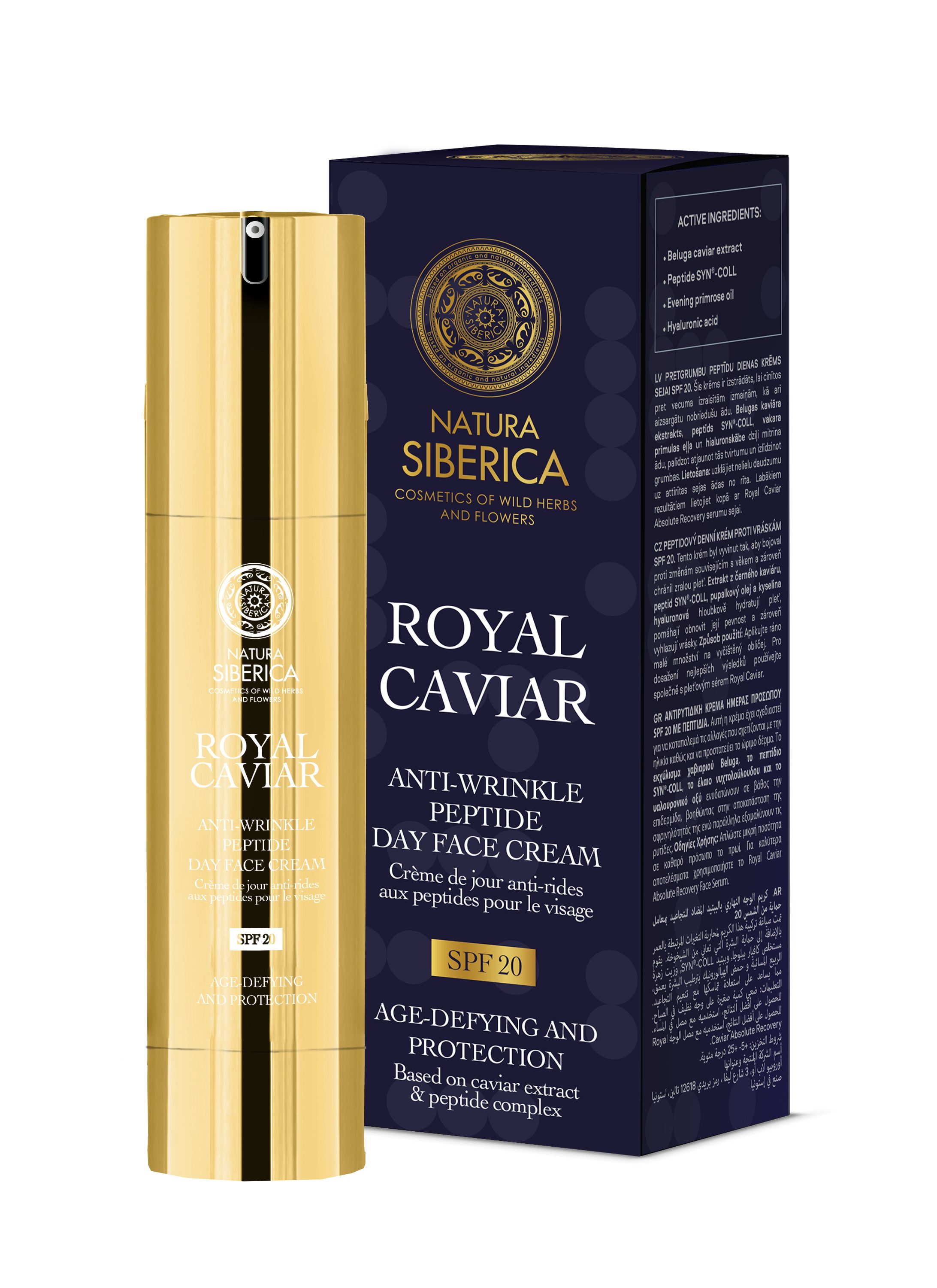 Natura Siberica Tagescreme Royal Caviar Anti-Wrinkle Peptide Day Face Cream SPF 20, 50 ml