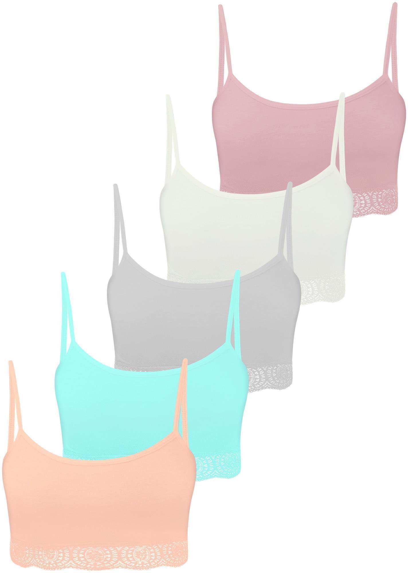 Bustier 5er Set Mädchen Bustier BH - Spitze - Bunt
